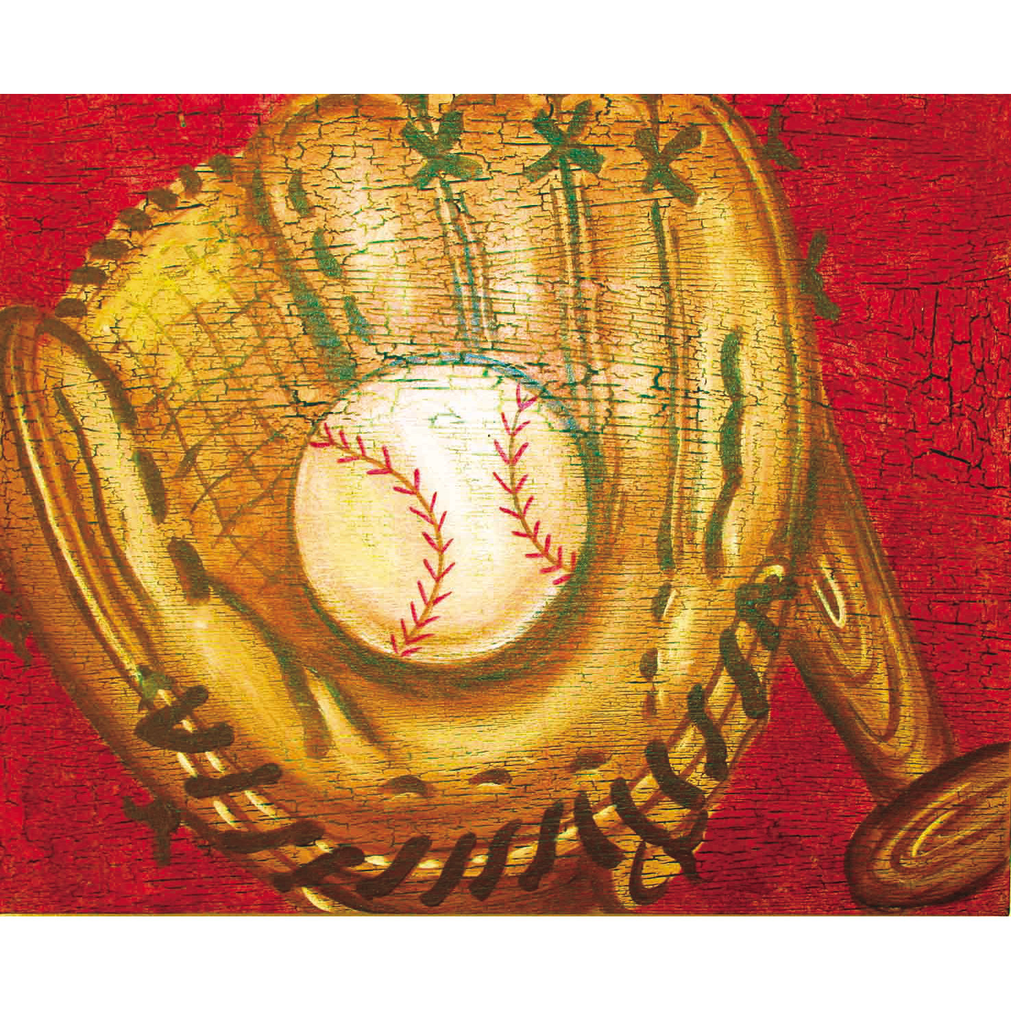 Renditions by Reesa Crackle Baseball Canvas Art Wayfair