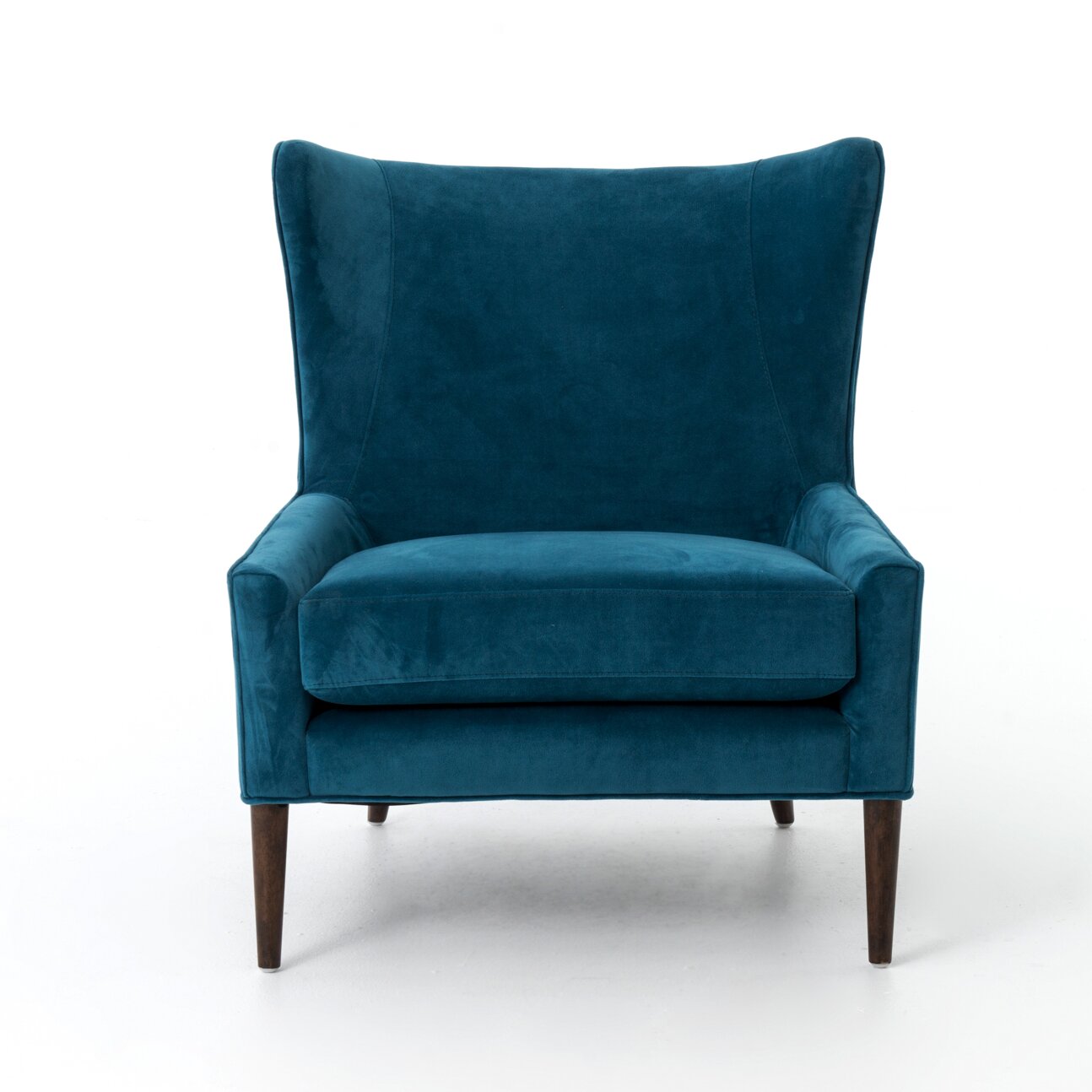 Design Tree Home Velvet Blue Marlow Wingback Chair CKEN B7