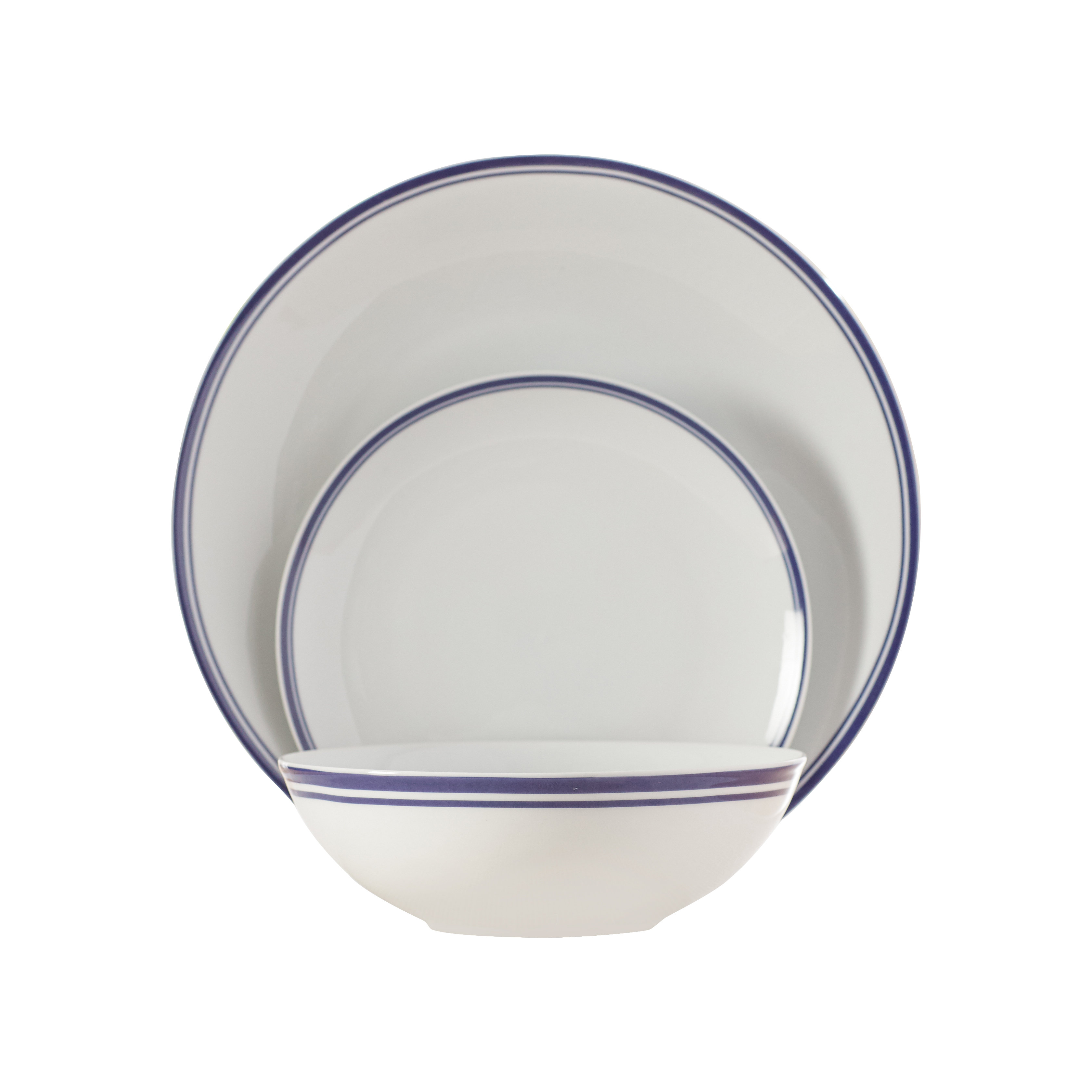 Wayfair Basics Wayfair Basics 12 Piece Striped Dinnerware Set & Reviews