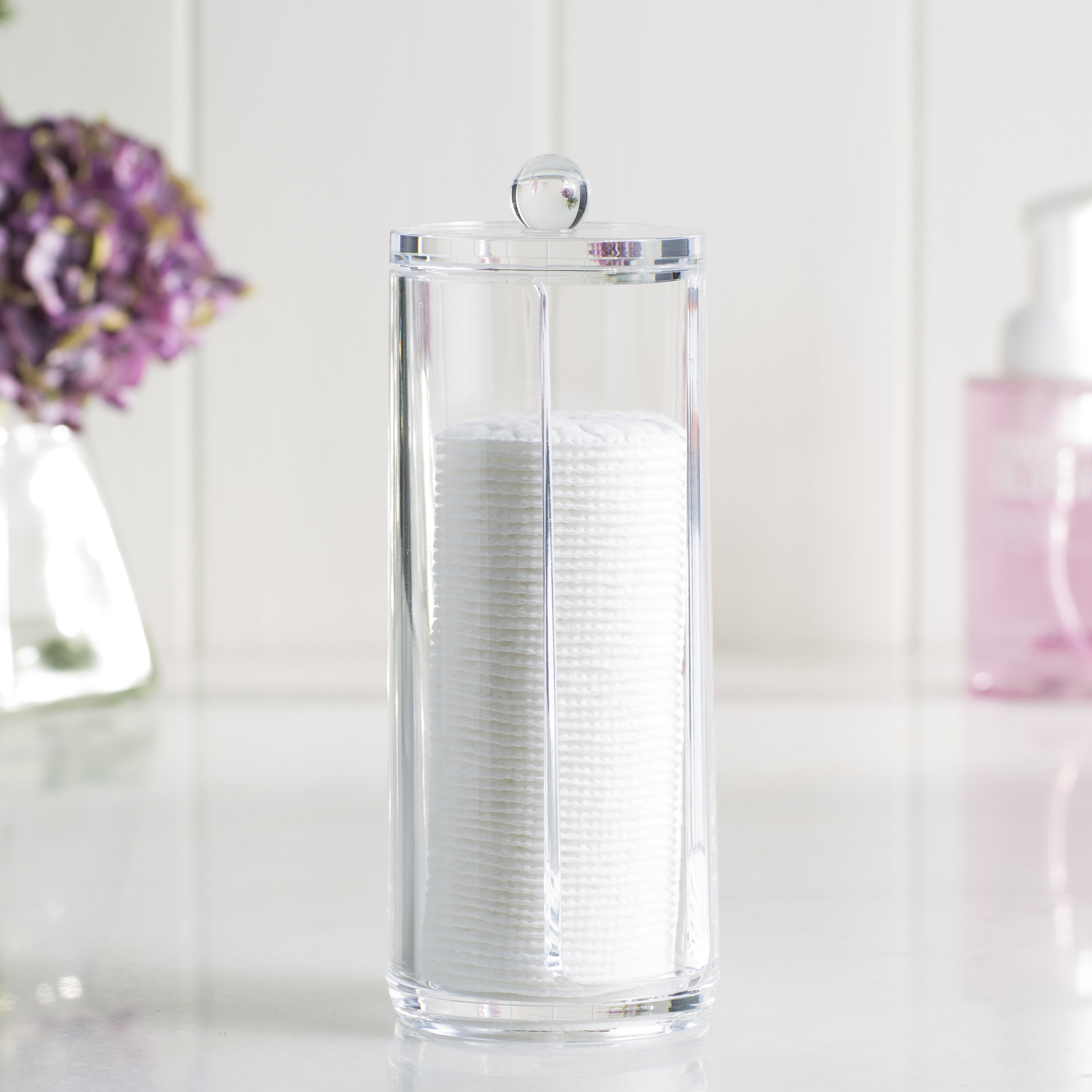 Wayfair Basics Wayfair Basics Cylindrical Cotton Pad Holder with Lid