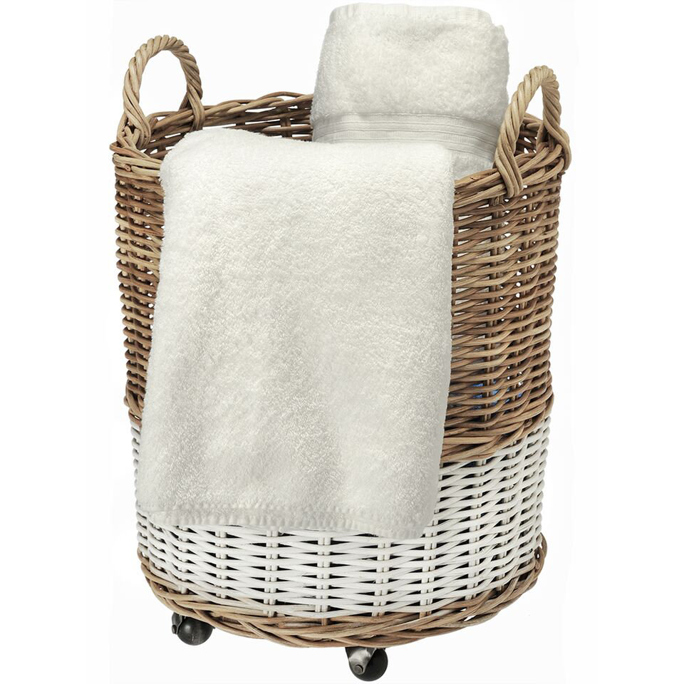 Kouboo Rolling Wicker Storage Basket and Planter on Caster Wheels Wayfair