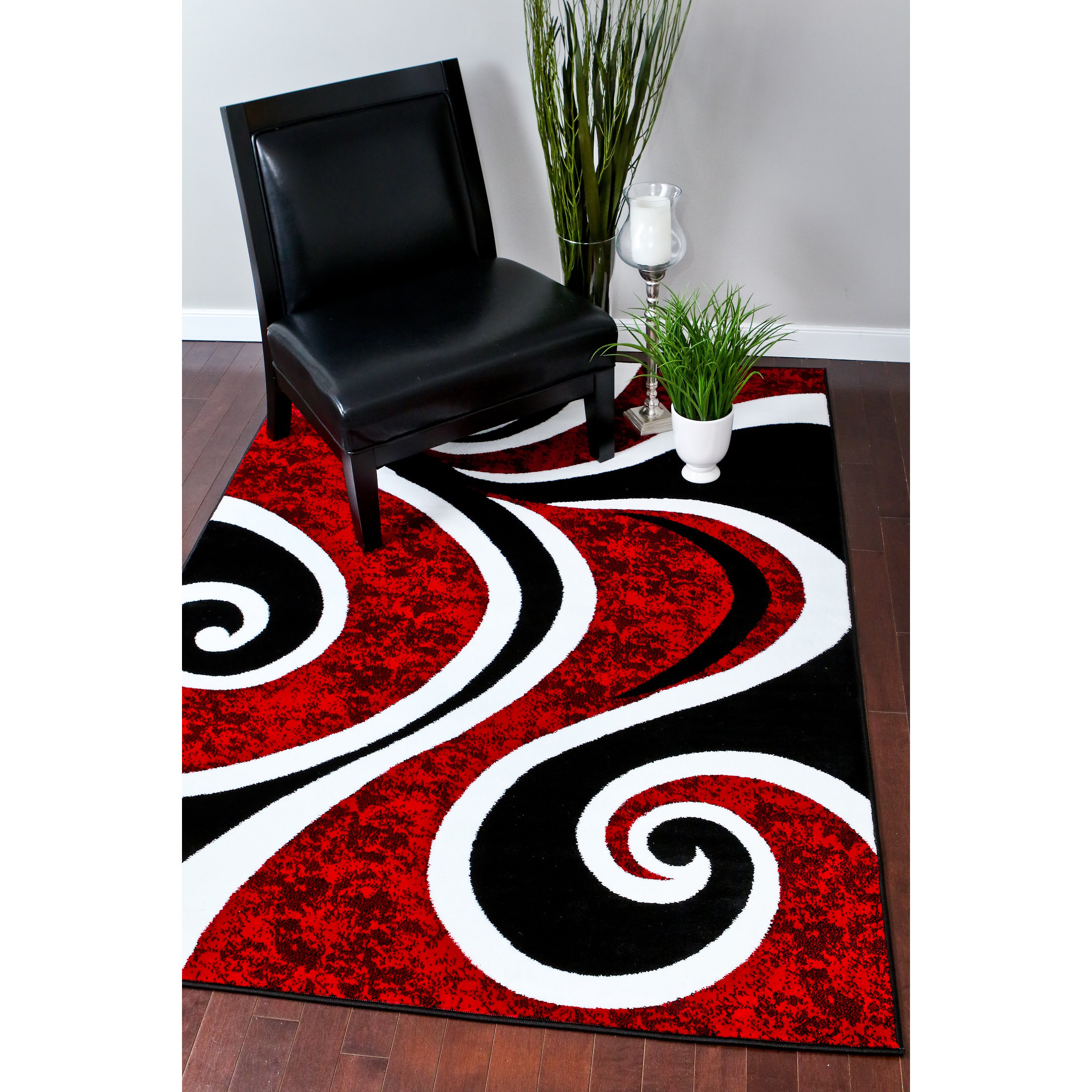Persianrugs Modern Swirl Red Area Rug & Reviews Wayfair