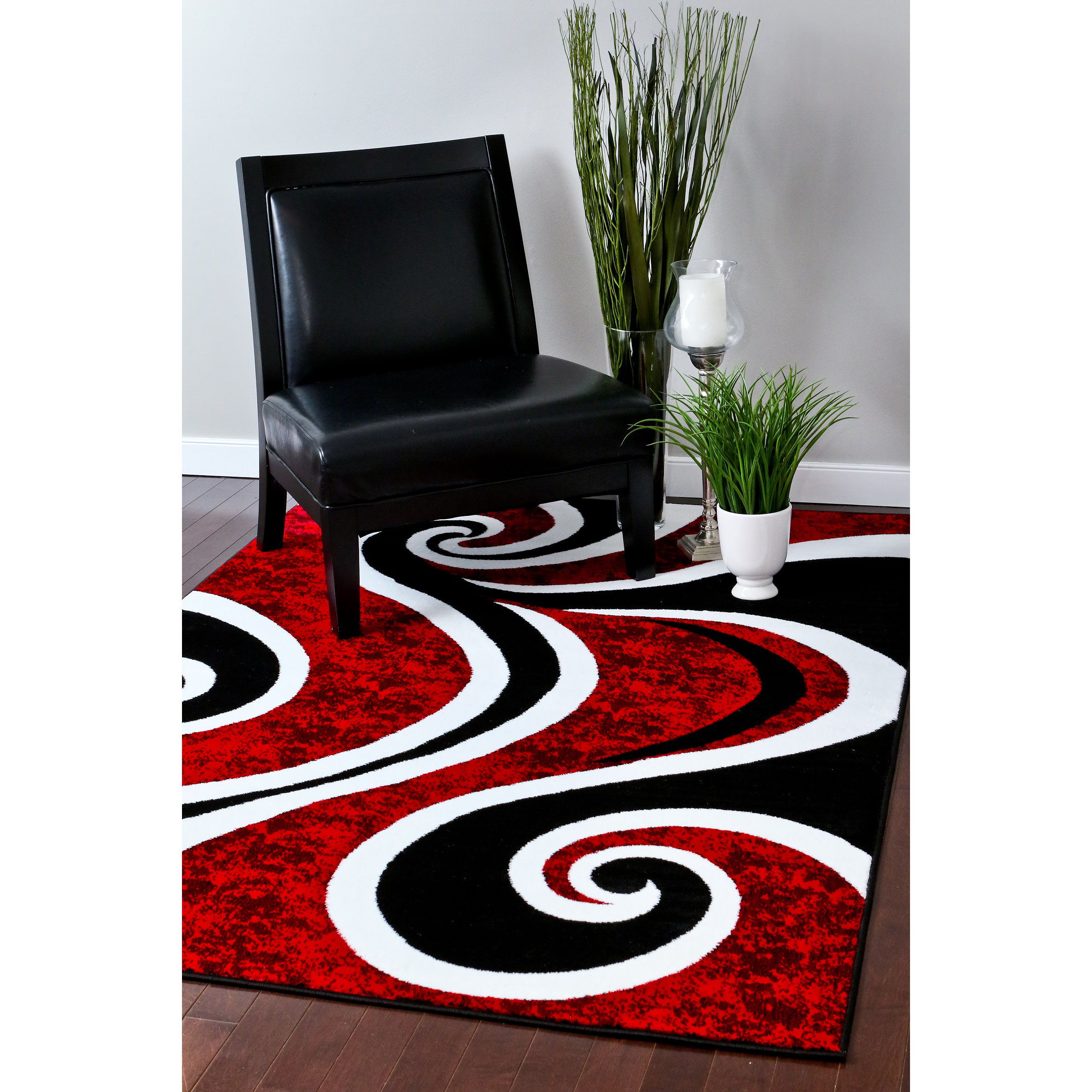 Persianrugs Modern Swirl Red Area Rug & Reviews Wayfair
