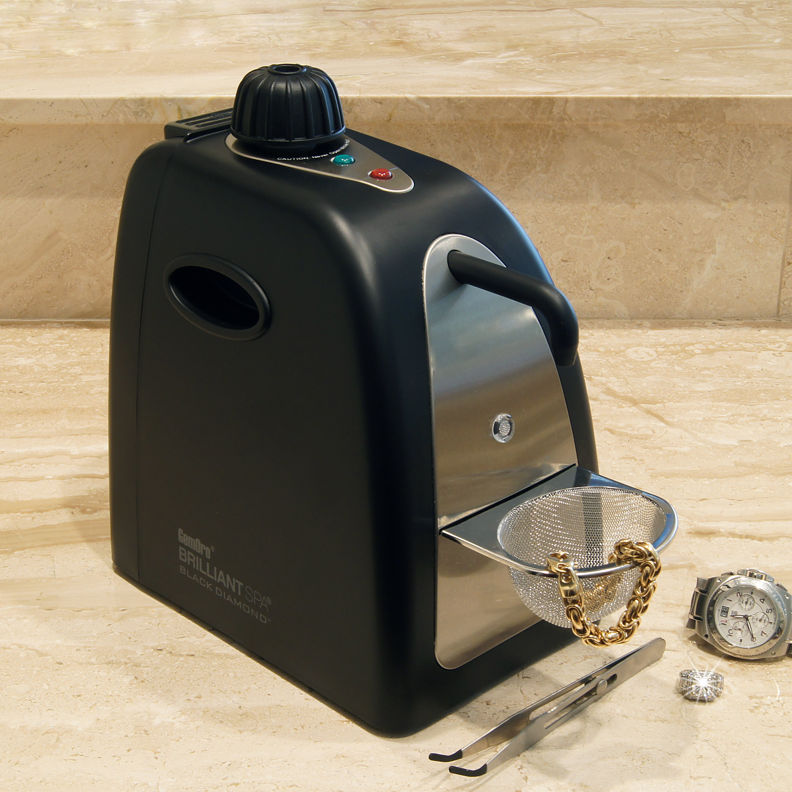 GemOro Brilliant Spa Black Diamond 5 Piece Personal Jewelry Steam