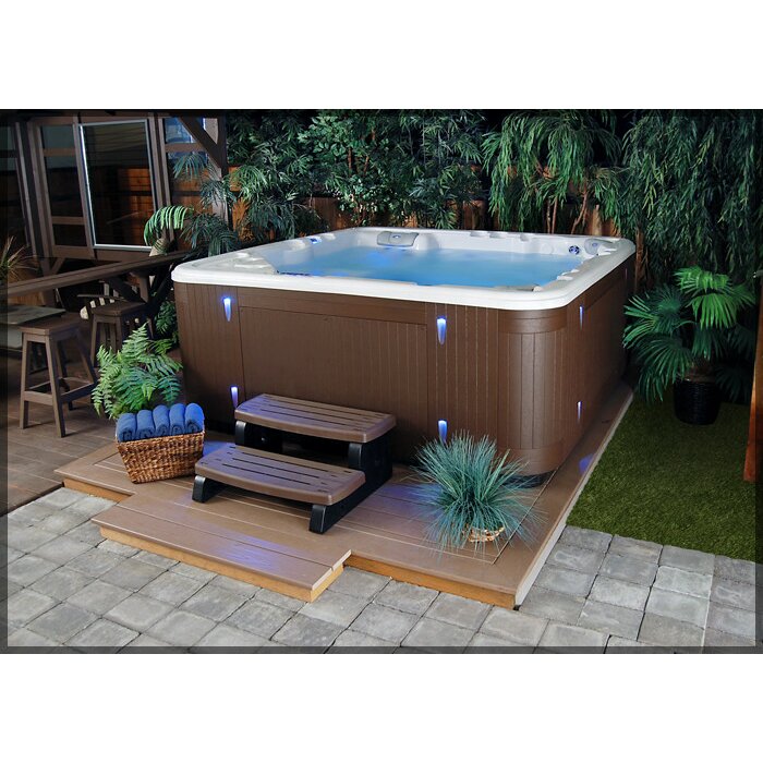 Starlight Hot Tubs 6-Person 45-Jet Eastern Star Spa with Waterfall ...