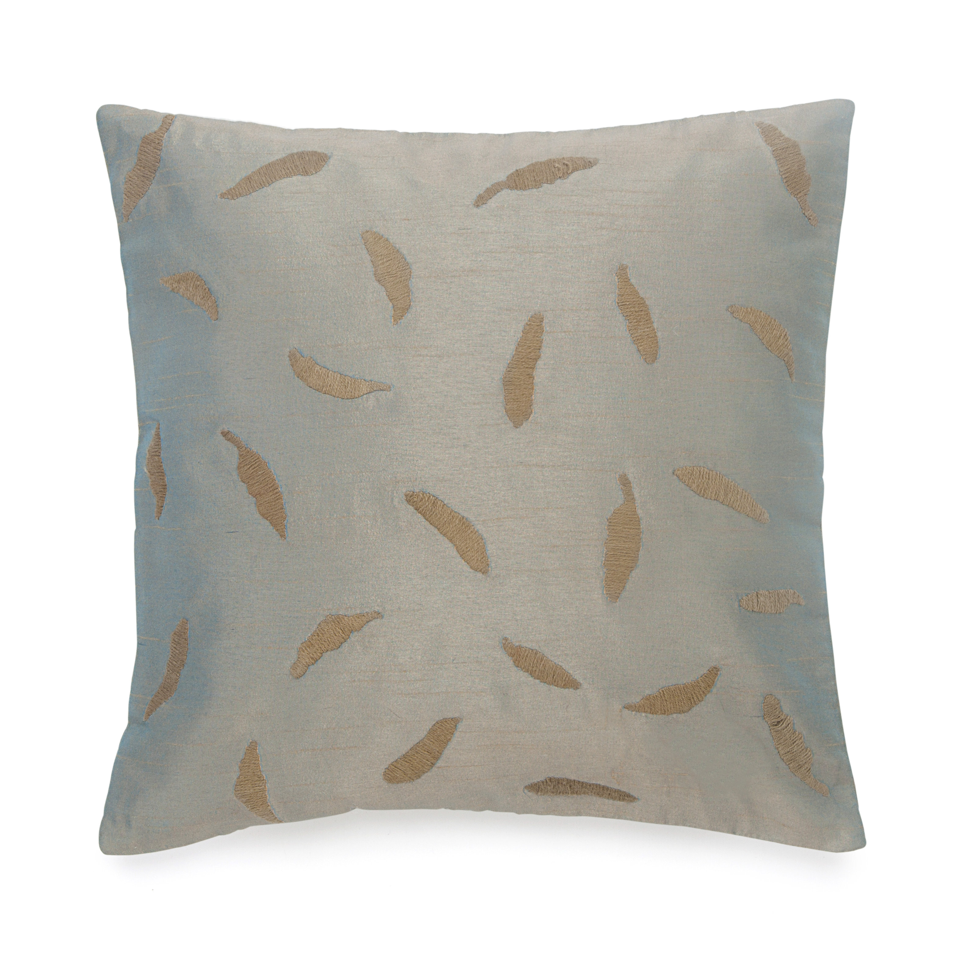 BiniChic Foscari Tossed Leaves Embroidered Decorative Cotton Throw Pillow Wayfair