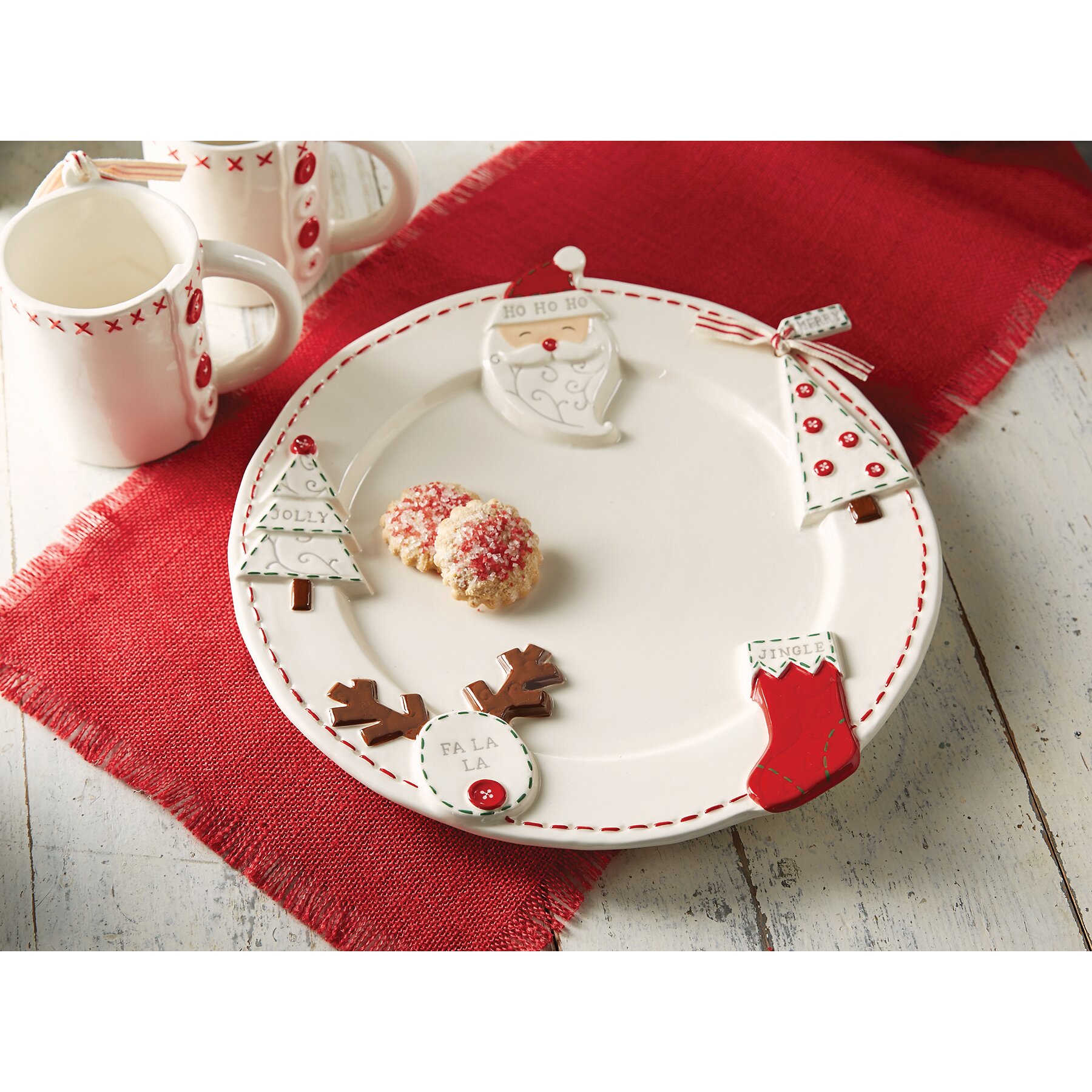 Mud Pie™ Deck the Halls Christmas Round Platter & Reviews Wayfair