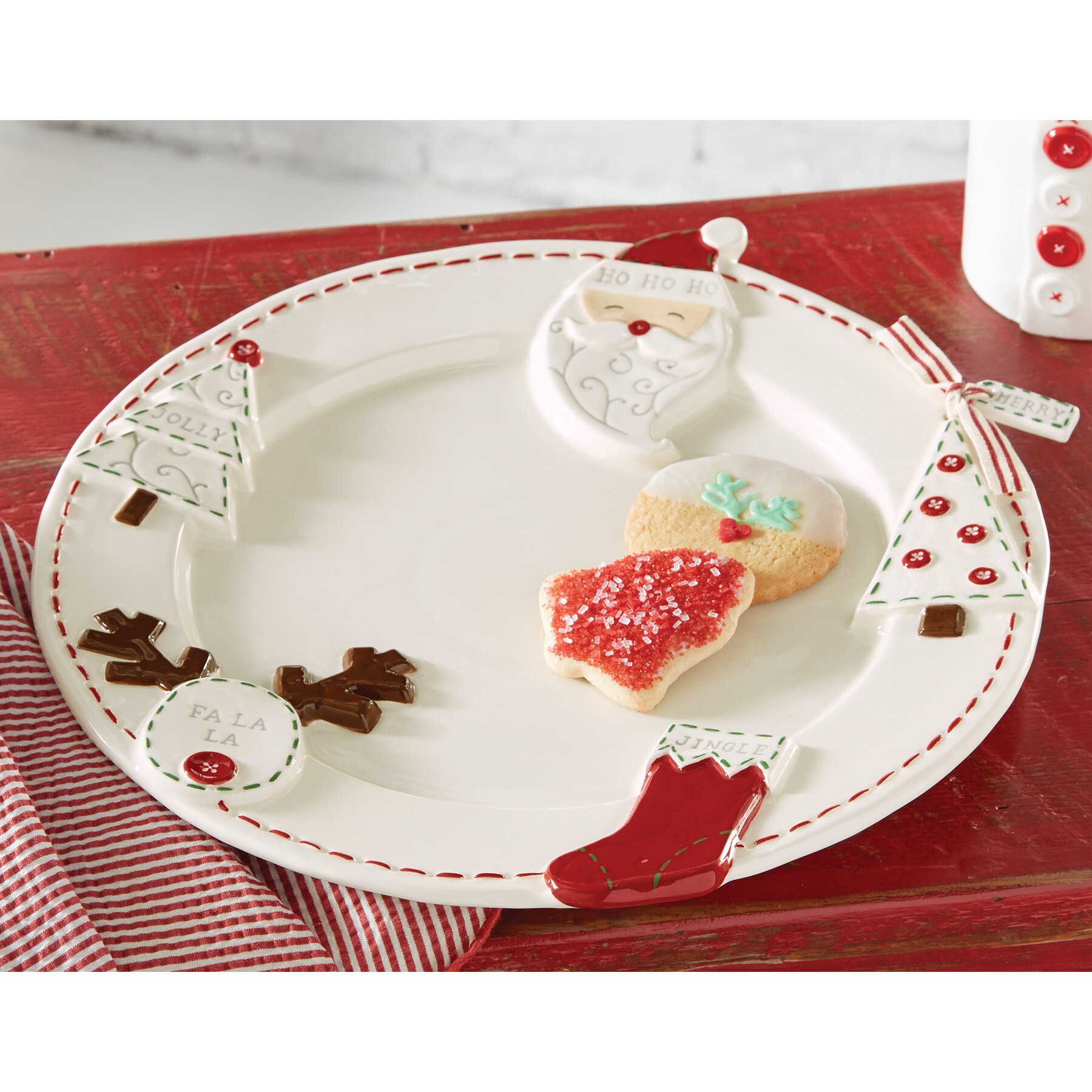 Mud Pie™ Deck the Halls Christmas Round Platter & Reviews Wayfair