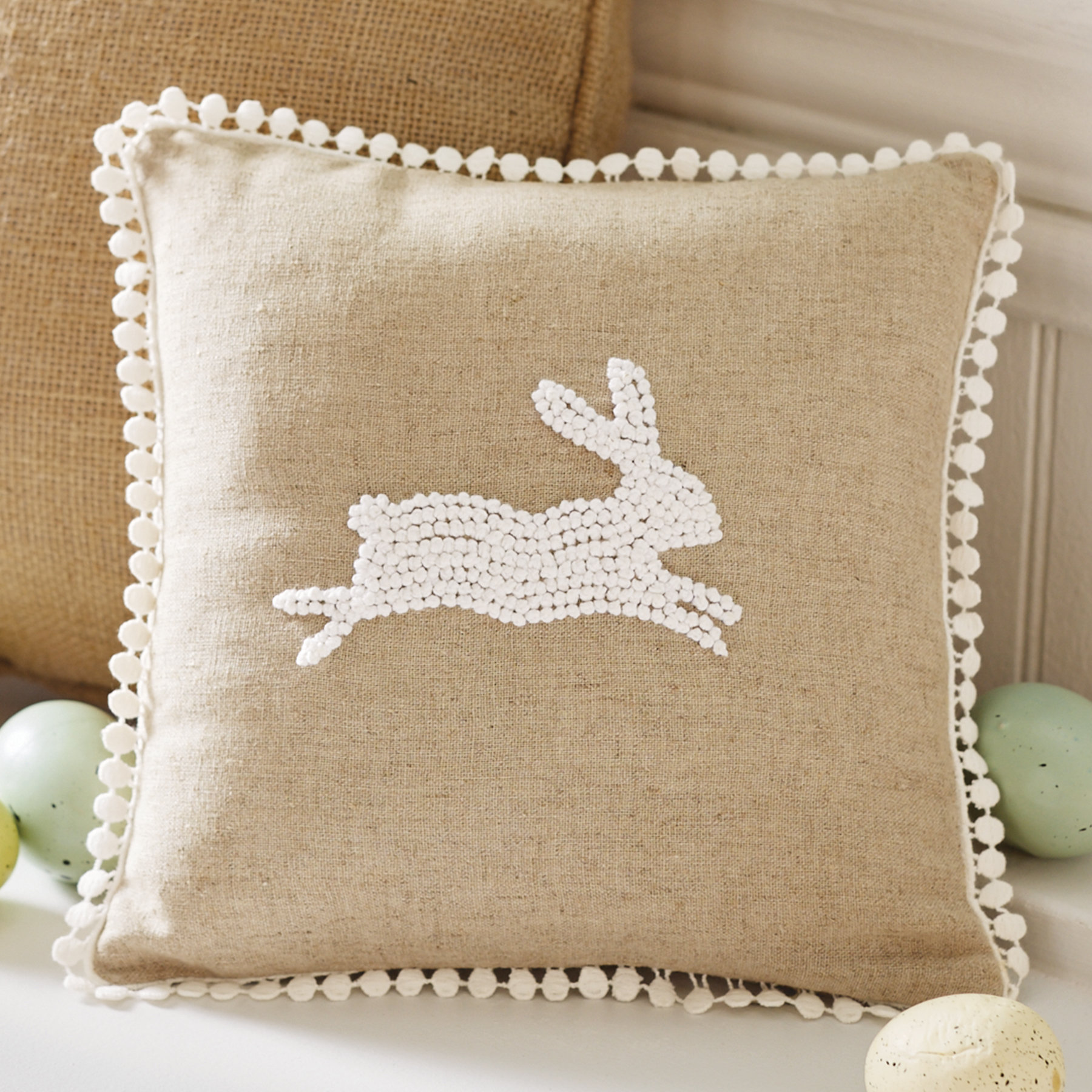 Mud Pie™ Bunny Linen Cotton Throw Pillow Wayfair
