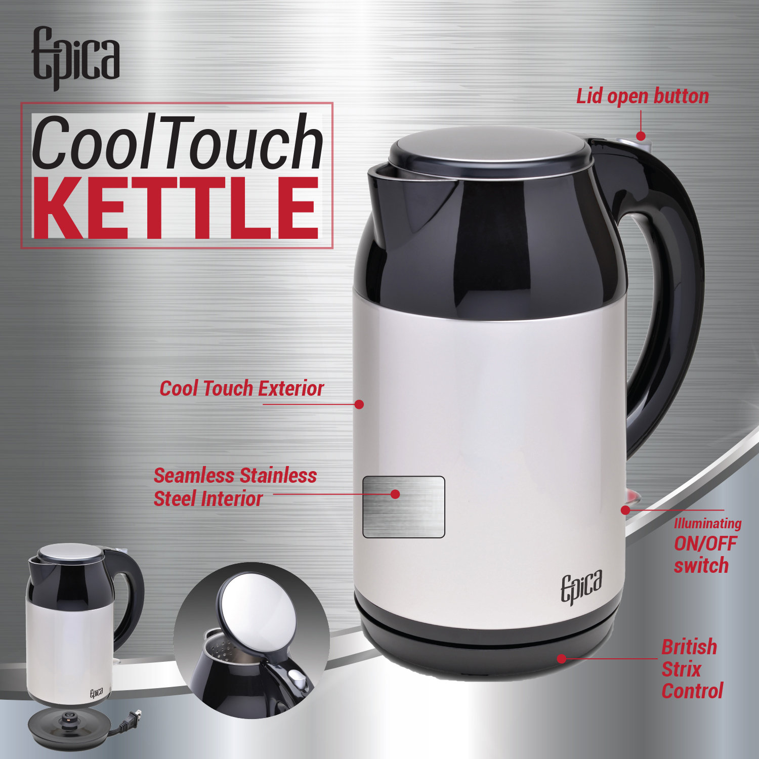 Epica 1.7qt. Stainless Steel Electric Tea Kettle Wayfair