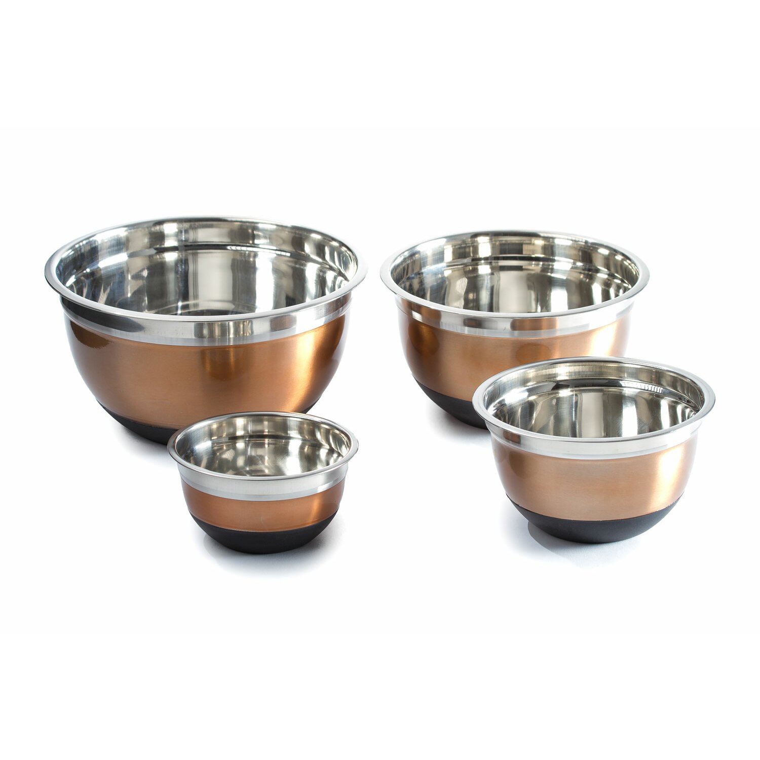 Imperial Home 4 Piece Stainless Steel Mixing Bowls Set Reviews Wayfair   4 Pcs Stainless Steel Mixing Bowls Or Serving Bowls Mixing Bowl MW21 