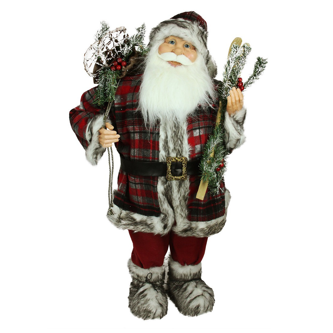 northlight alpine chic standing santa claus with frosted northlight alpine chic standing santa claus with frosted