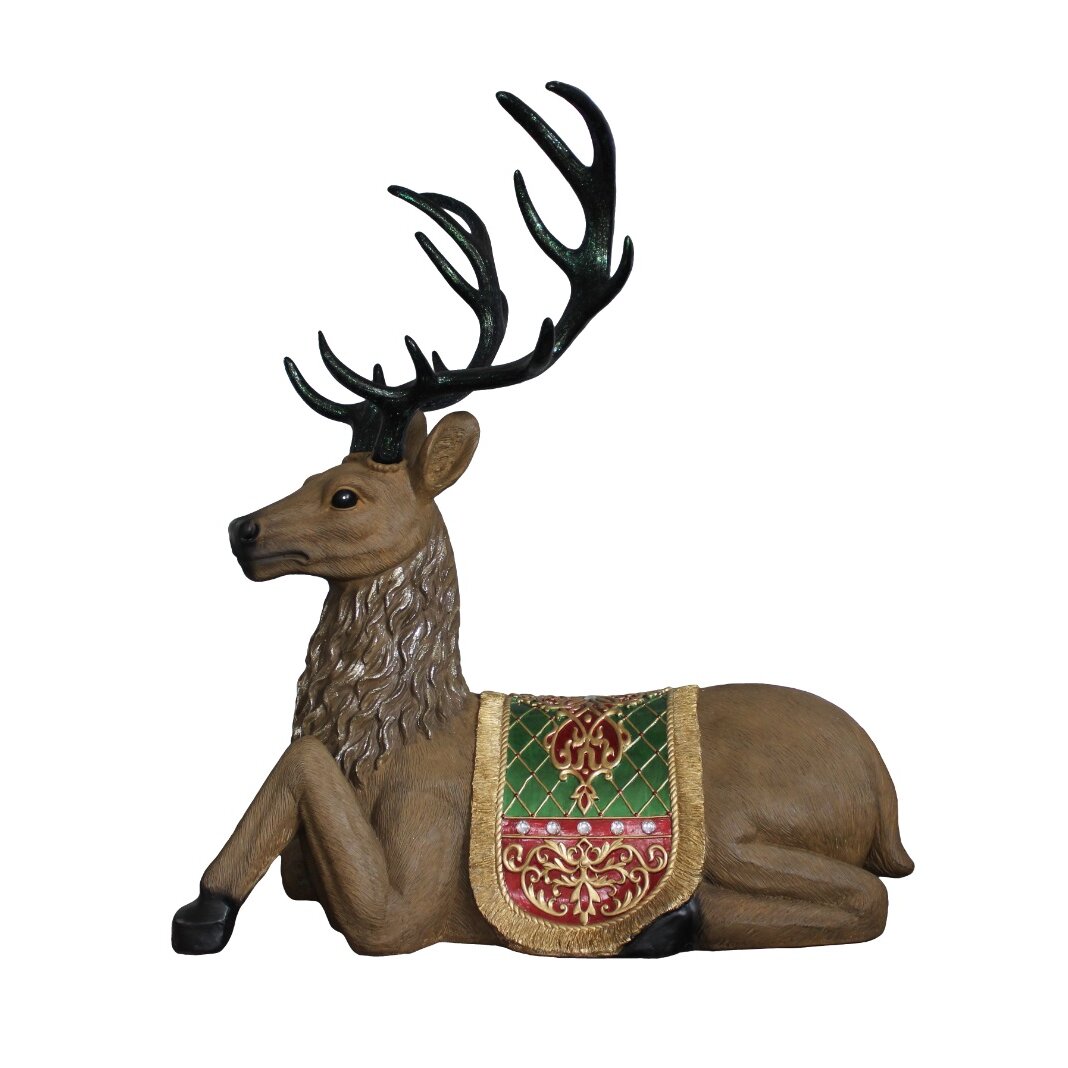 Northlight Commercial Grade Sitting Reindeer  Fiberglass 