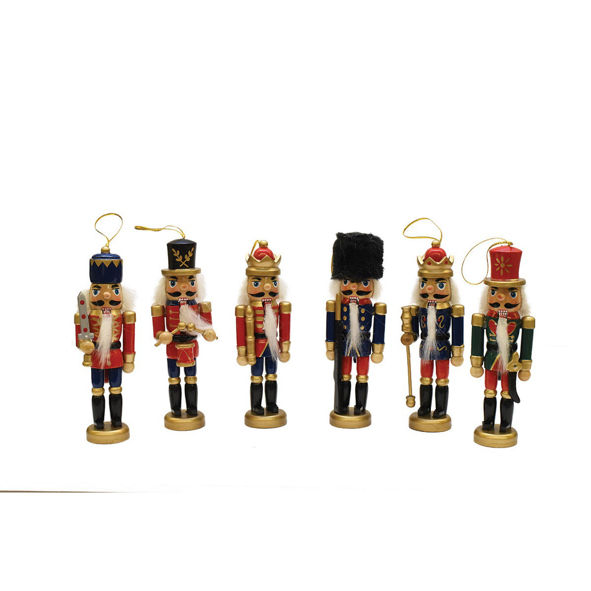 Northlight 6 Piece Decorative Wooden Christmas Nutcracker Ornament Set