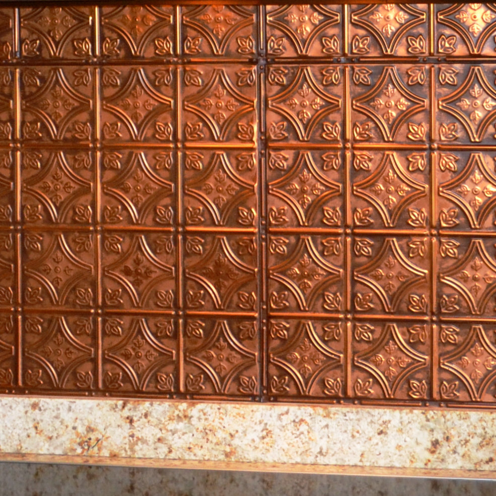 American Tin Ceilings 24" x 24" Metal Backsplash Panel Kit in Rustic