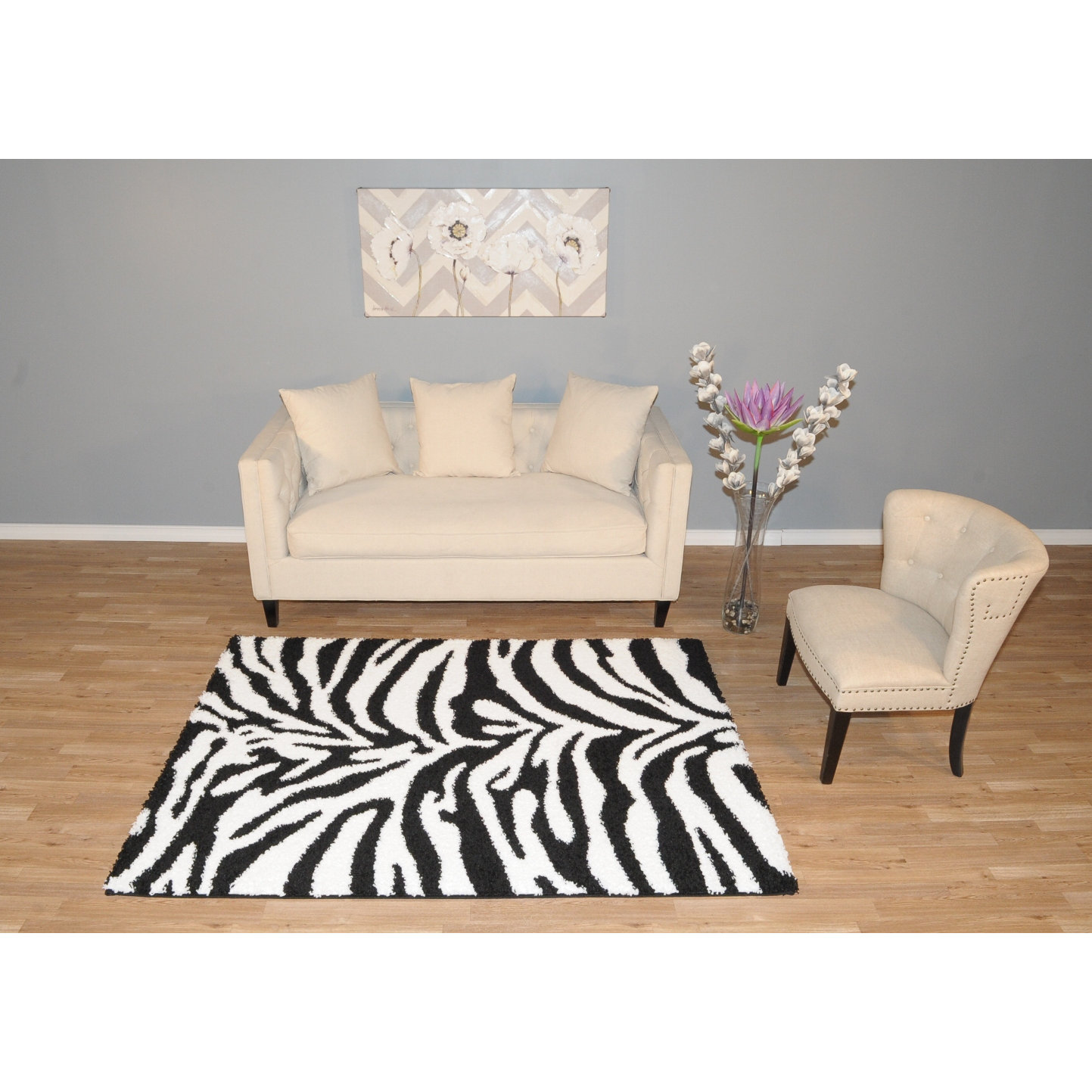 Rugnur Bella Zebra Print Black & White Shag Area Rug & Reviews Wayfair