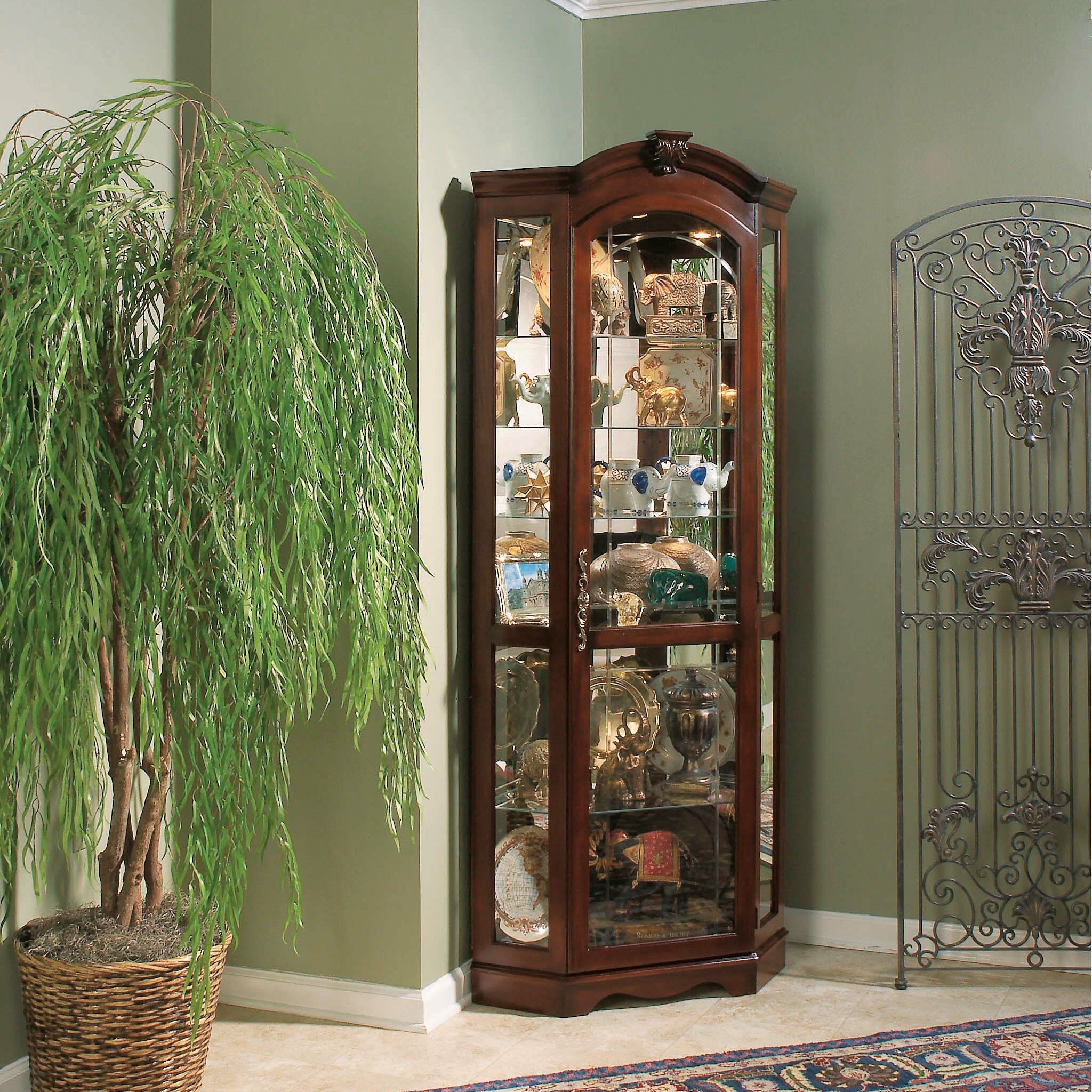 Darby Home Co Purvoche Corner Curio Cabinet & Reviews | Wayfair