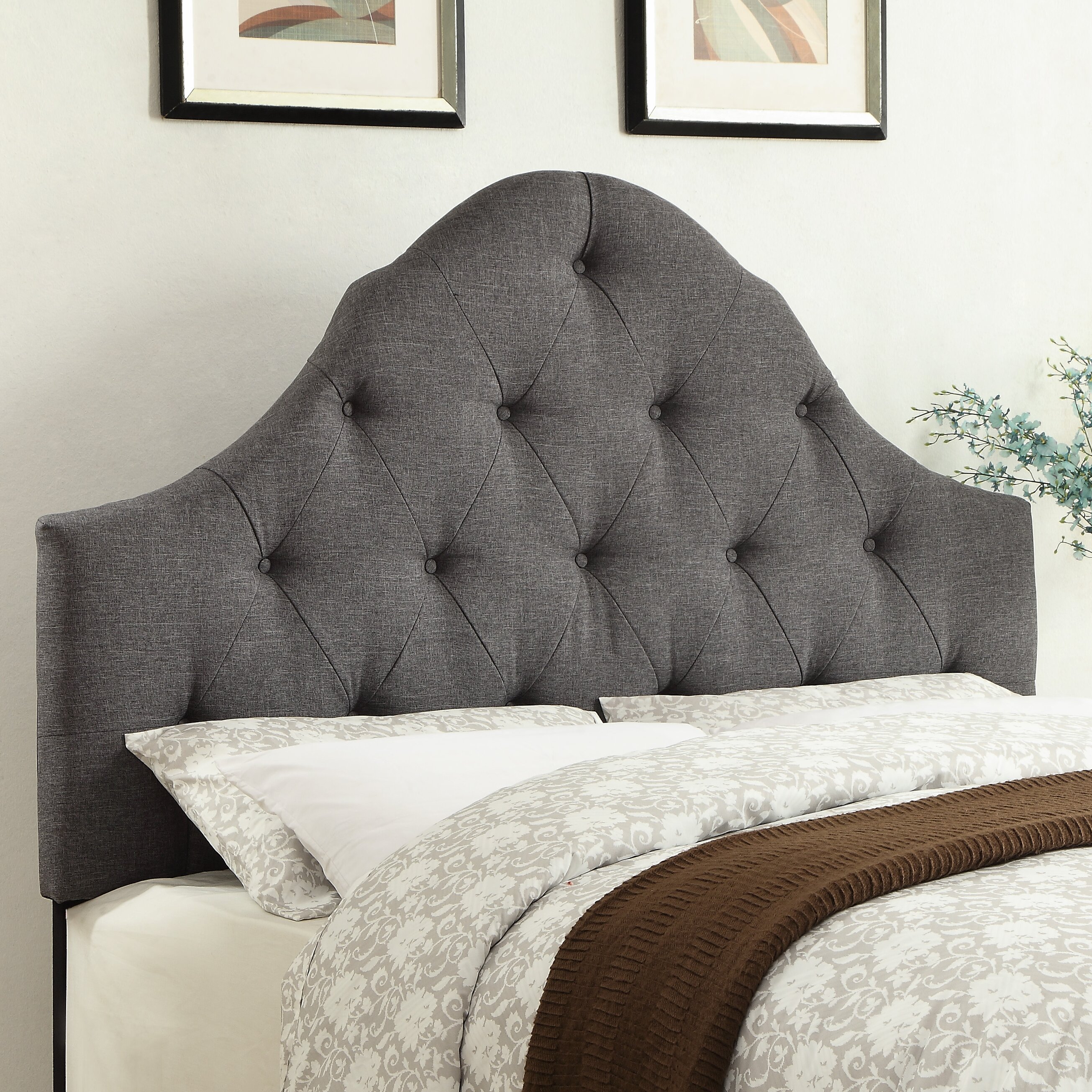 Darby Home Co Neiman Upholstered Curved Headboard & Reviews | Wayfair