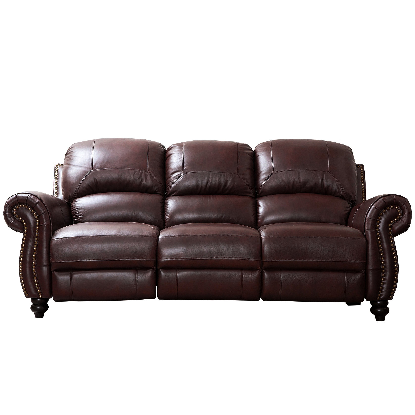 Darby Home Co Kahle Leather Pusback Reclining Sofa in Burgundy & Reviews Wayfair