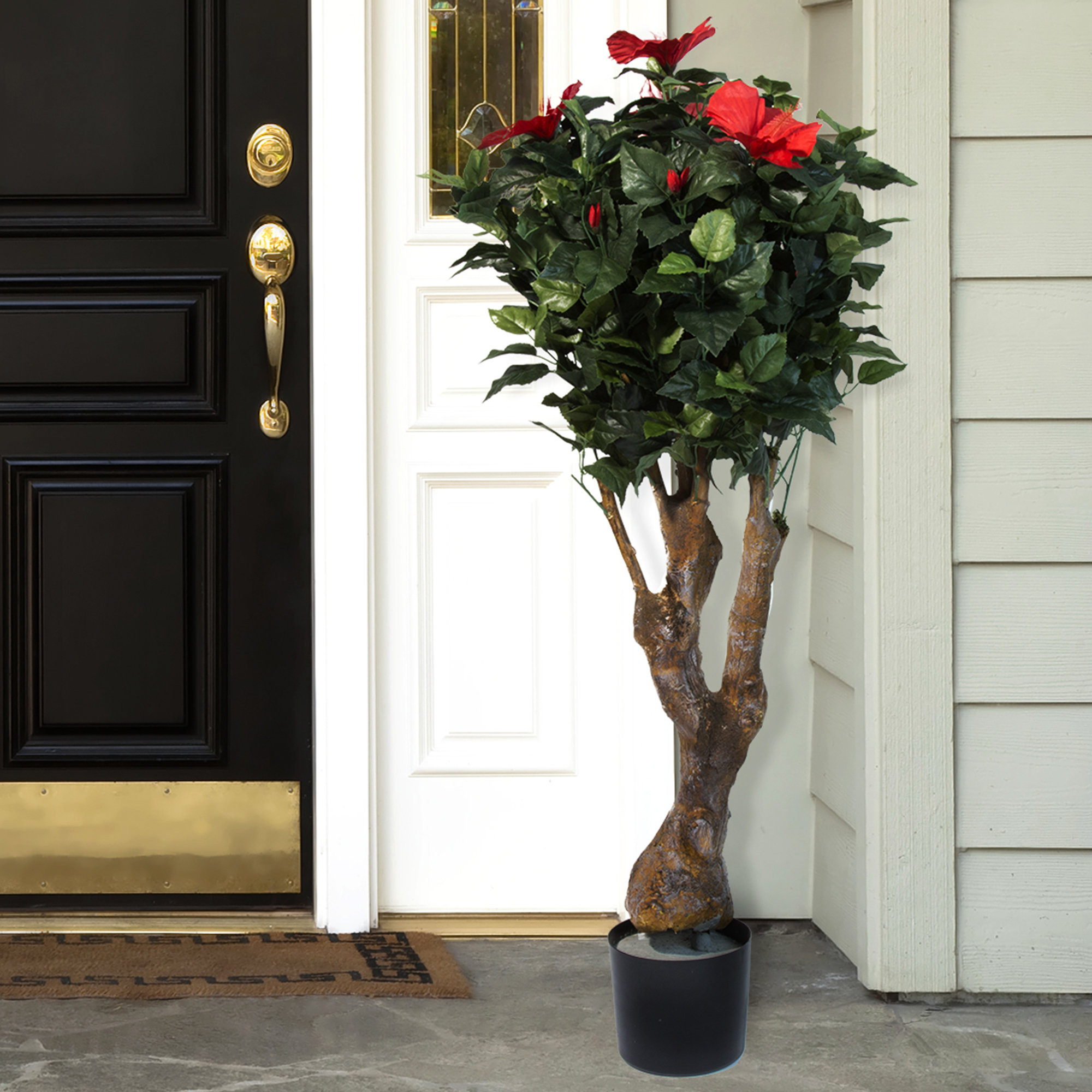 Darby Home Co Artificial Hibiscus Tree in Pot & Reviews Wayfair