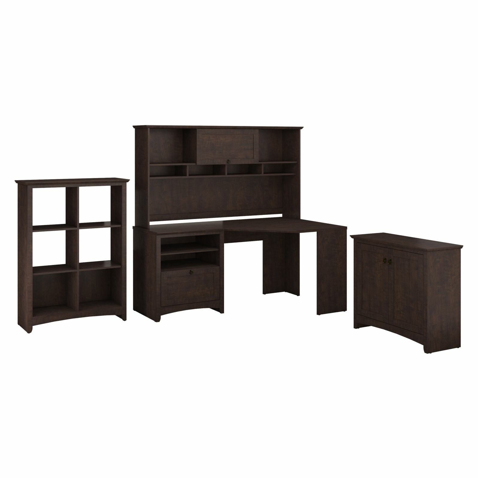 Darby Home Co Egger Corner Executive Desk with Hutch, 6 ...