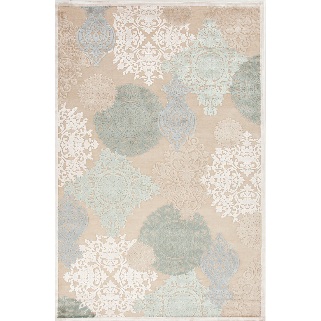 Darby Home Co Cream & Blue Floral Area Rug & Reviews Wayfair