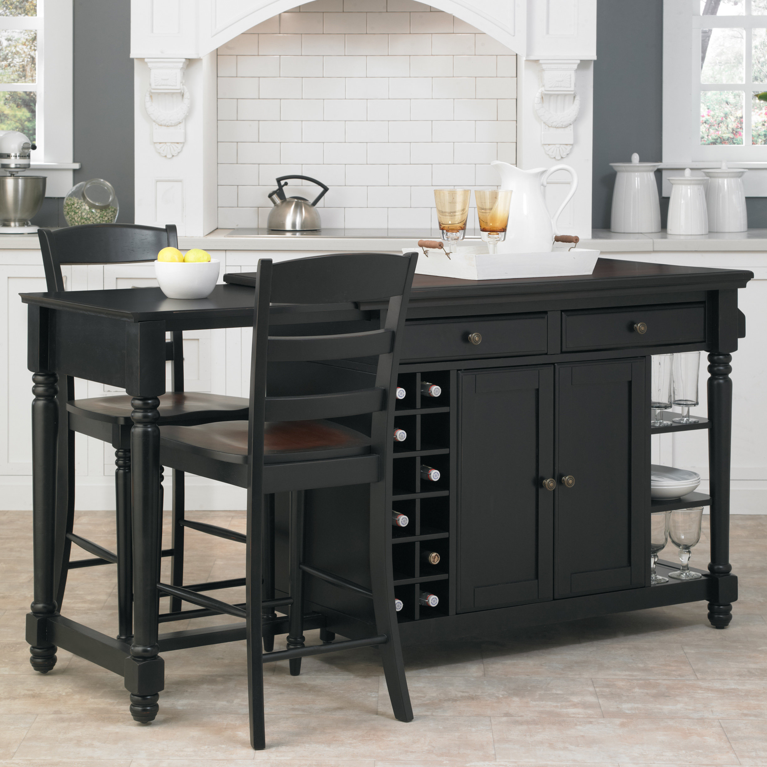 Darby Home Co Cleanhill 3 Piece Kitchen Island Set  