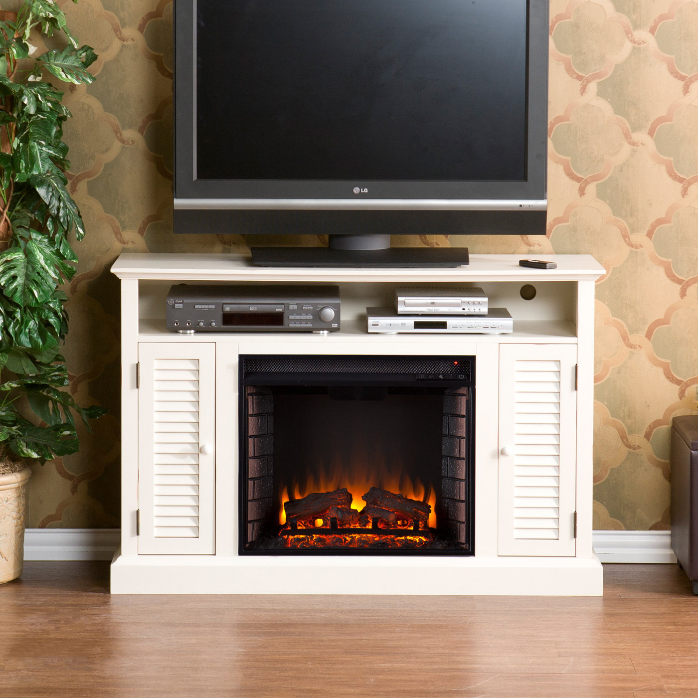 Darby Home Co Ginsberg TV Stand with Electric Fireplace  Reviews  Wayfair