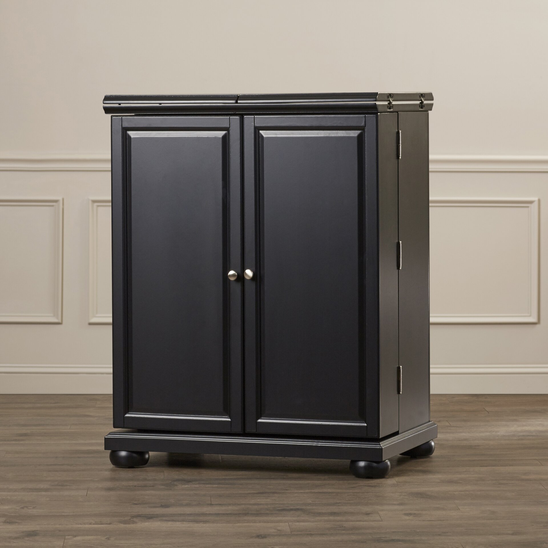 Darby Home Co Pottstown Expandable Bar Cabinet with Wine 