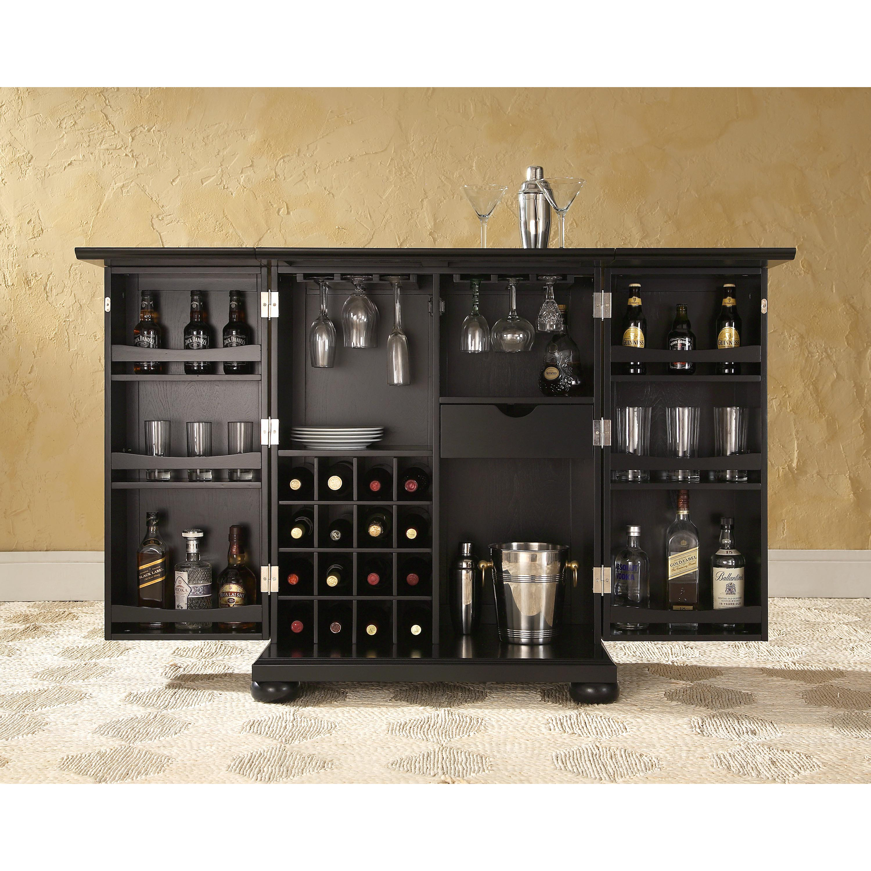 Darby Home Co Pottstown Expandable Bar Cabinet with Wine ...