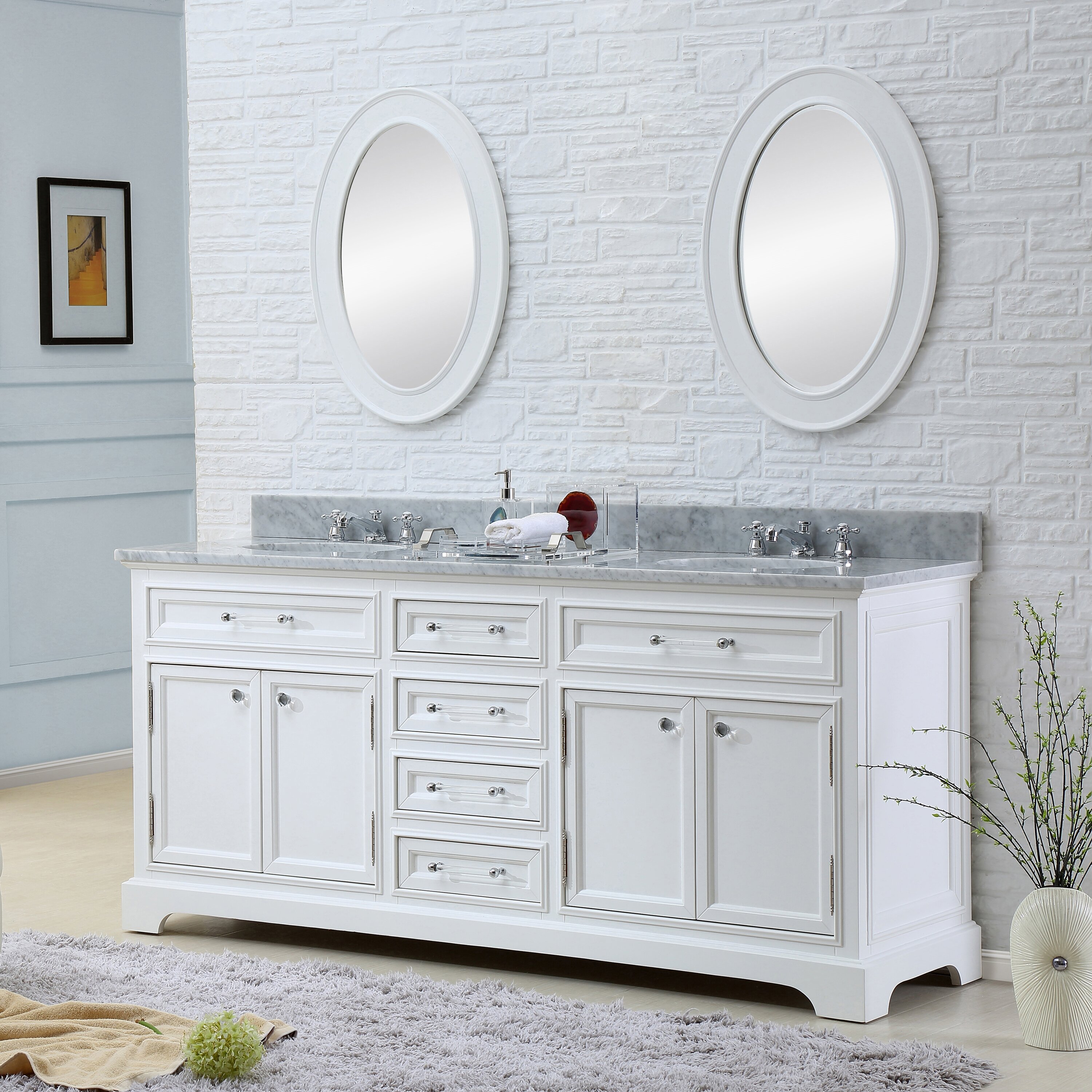 Darby Home Co Colchester 72 Double Sink Bathroom Vanity Set White And Reviews Wayfair 2003