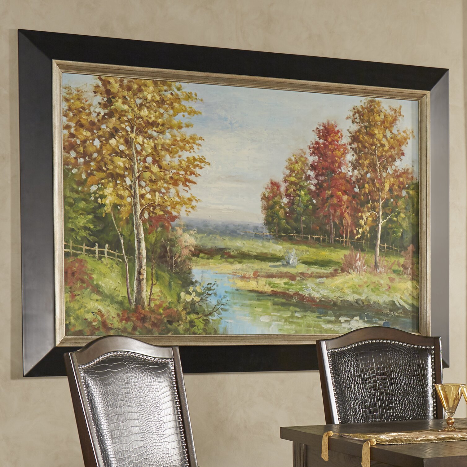 Darby Home Co Country Creek Landscape Framed Painting Print on Canvas ...