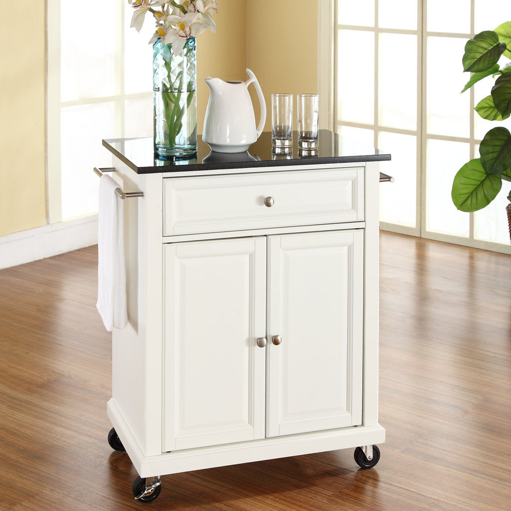 Alcott Hill Celeste Kitchen Cart with Granite Top & Reviews Wayfair