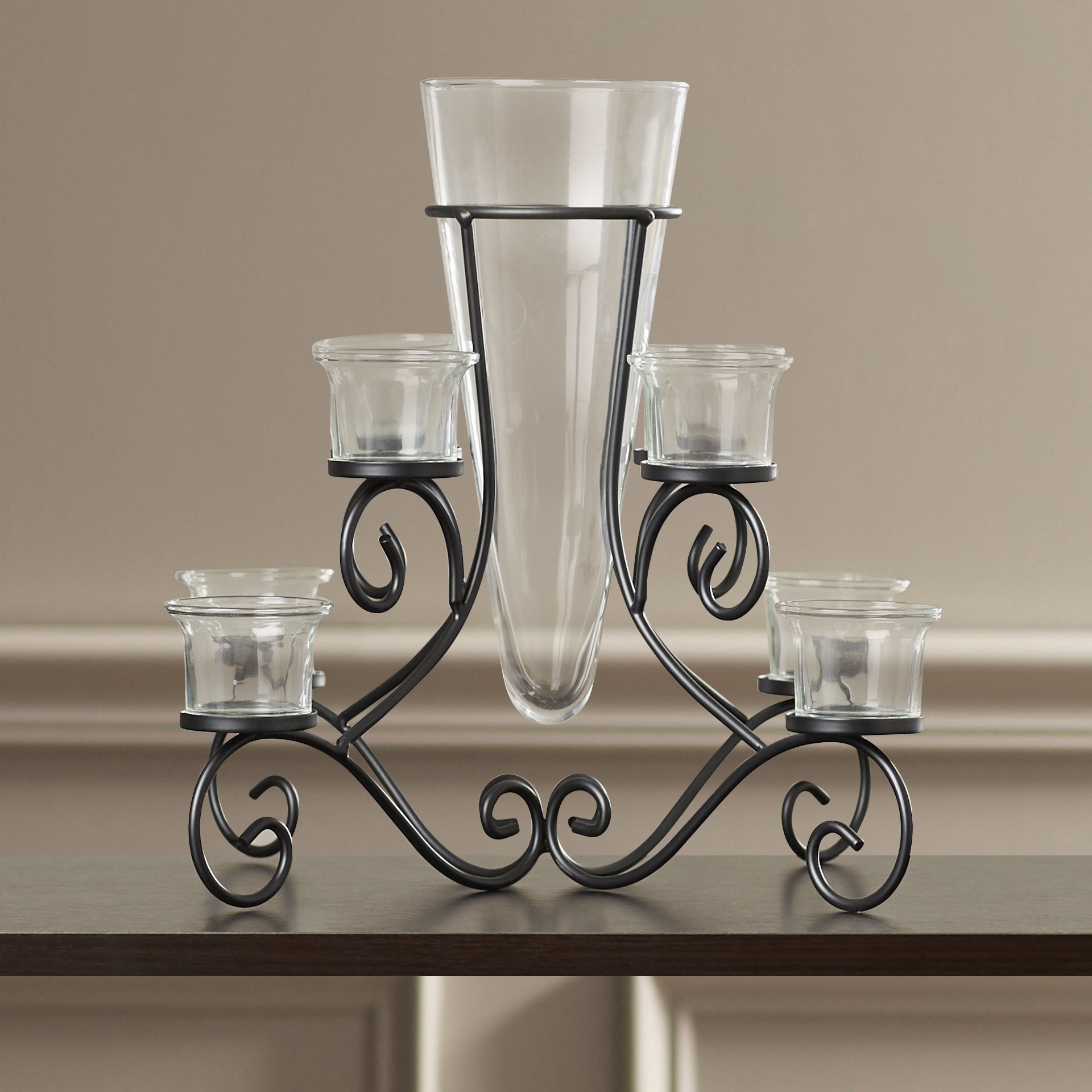 Alcott Hill Waldemar Wrought Iron Candelabra & Reviews Wayfair