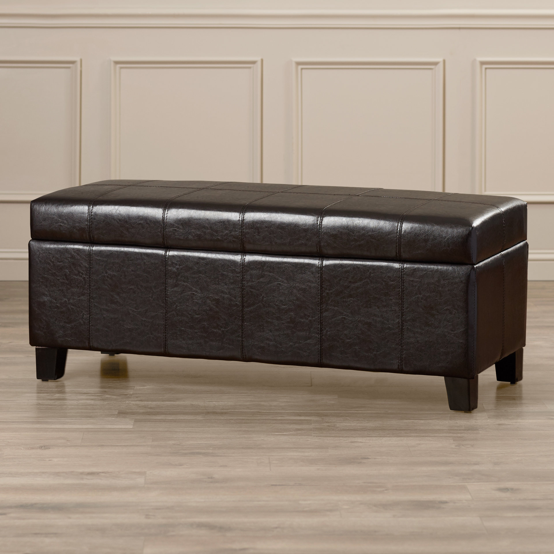 Alcott Hill Kickemuit Vinyl Storage Bench & Reviews Wayfair