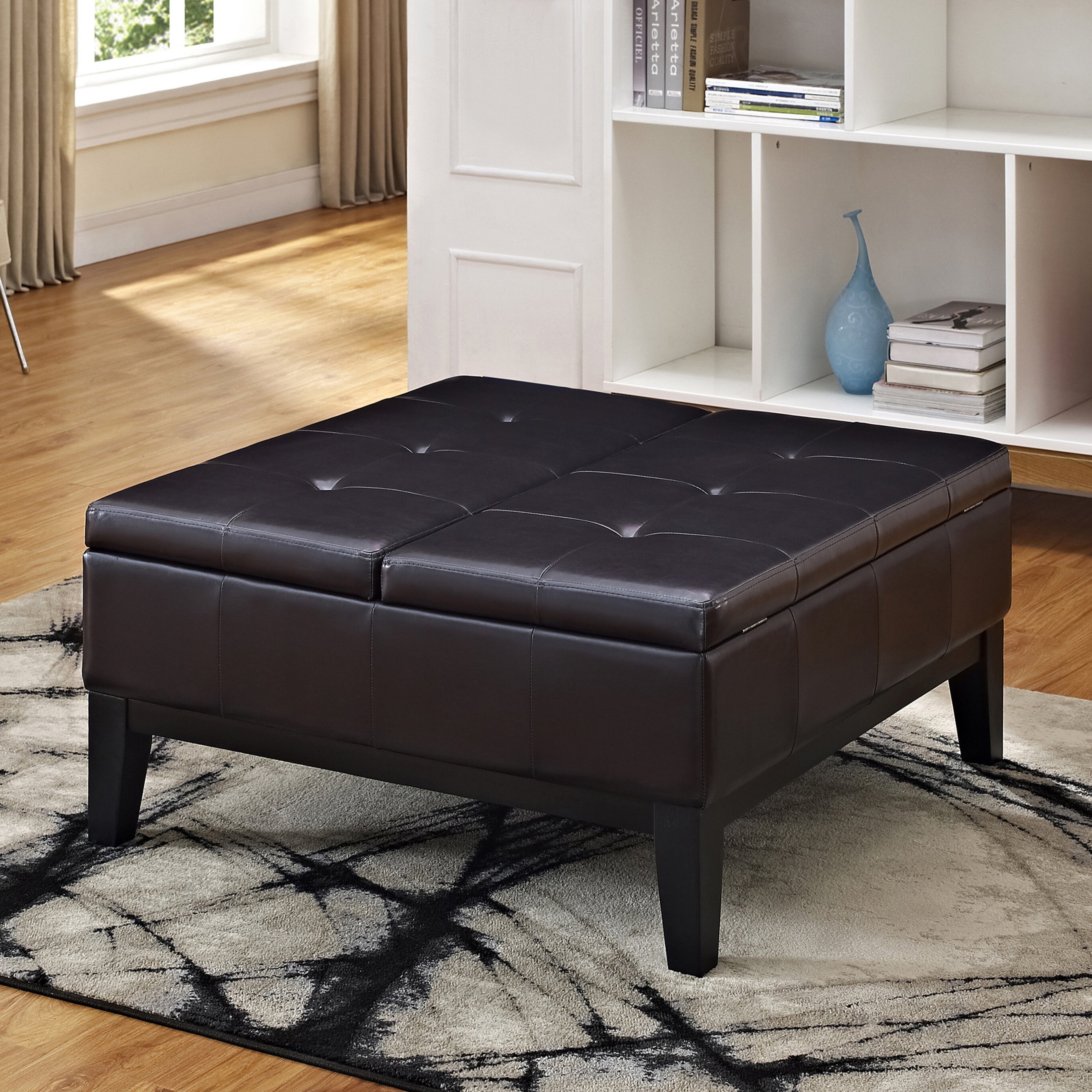 Alcott Hill Hampshire Square Coffee Table Ottoman & Reviews | Wayfair