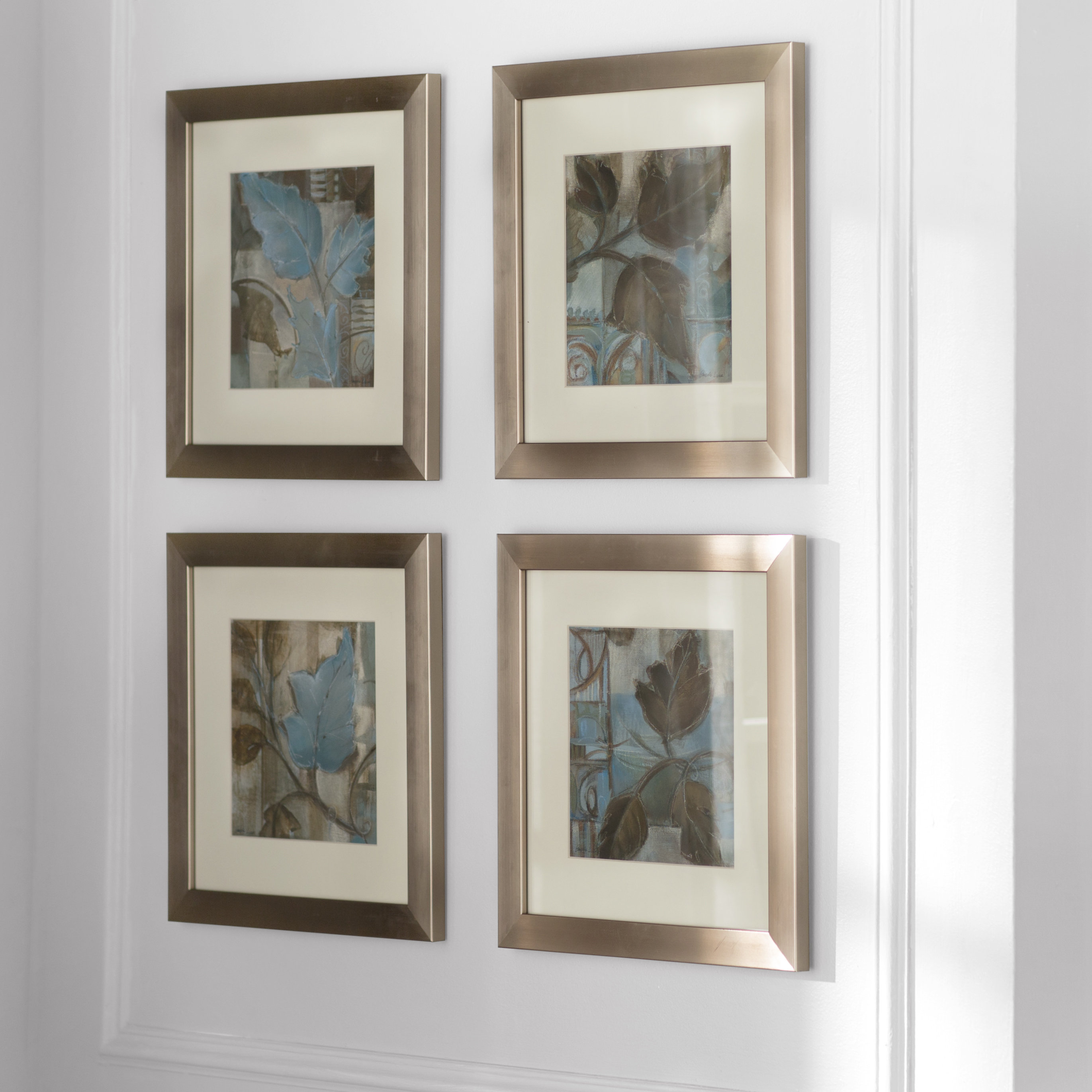 Alcott Hill Botanical Perfect Match 4 Piece Framed Painting Print Set