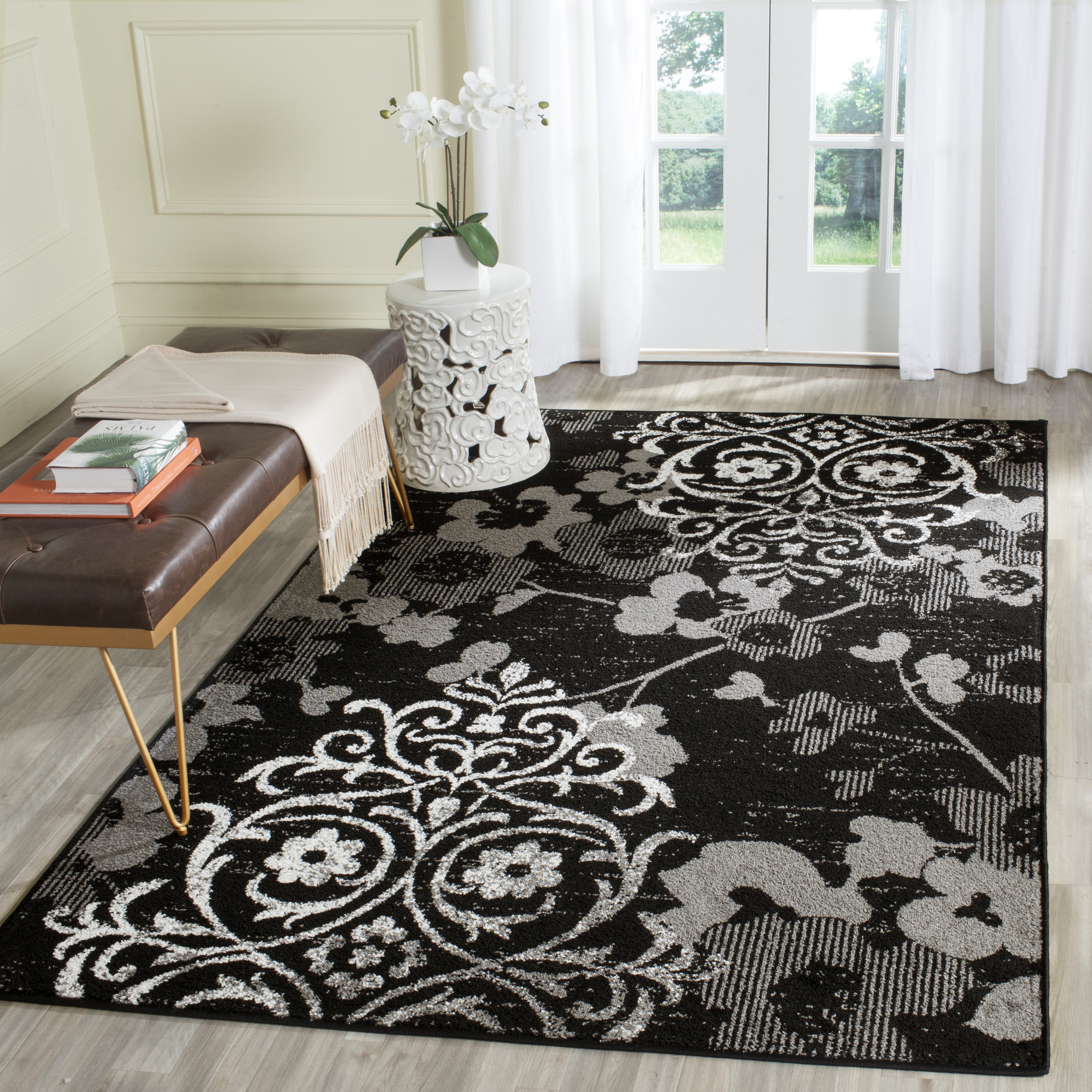 Alcott Hill Adirondack Black/Silver Area Rug & Reviews Wayfair