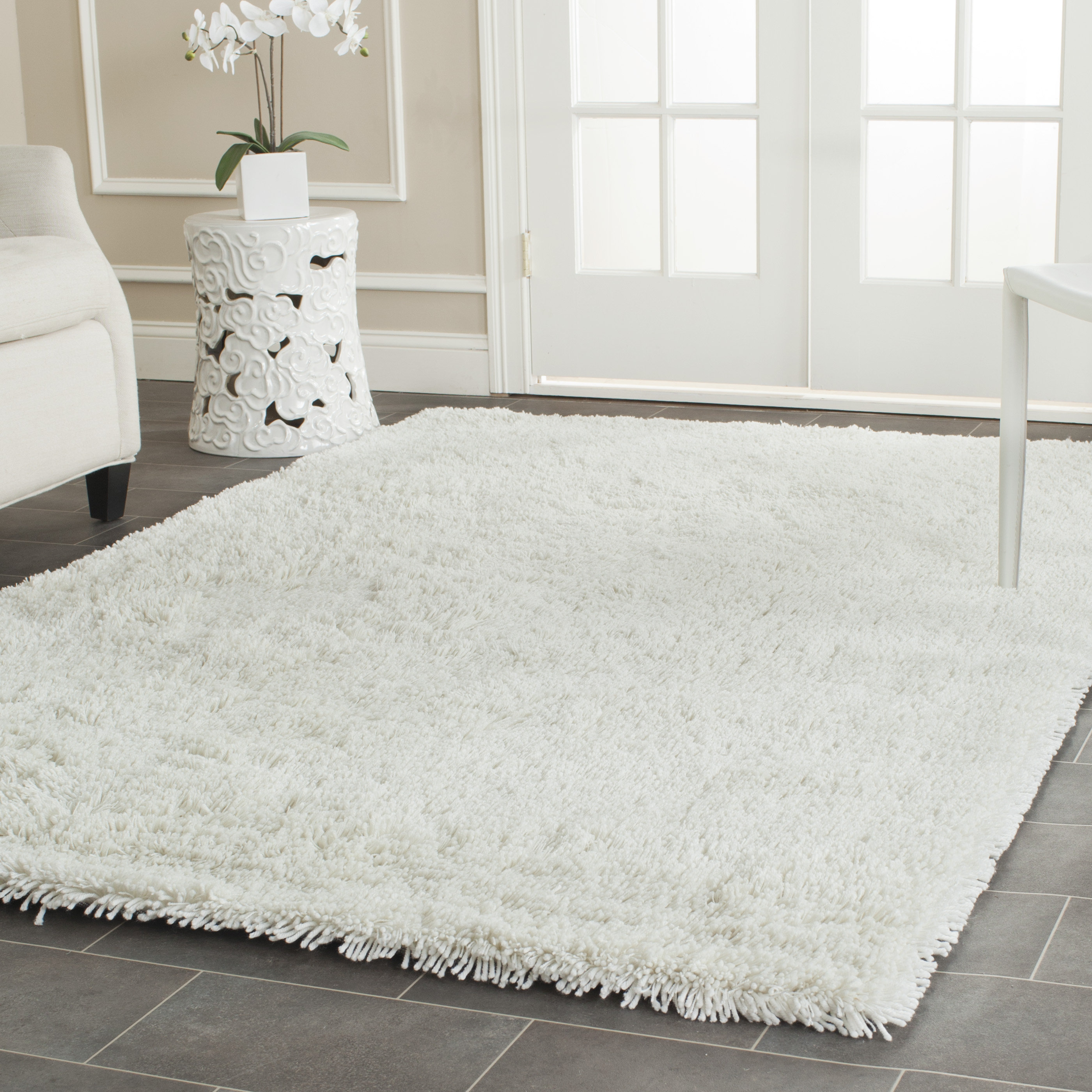 Charlton Home Pierce White  Shag  Area Rug  Reviews Wayfair