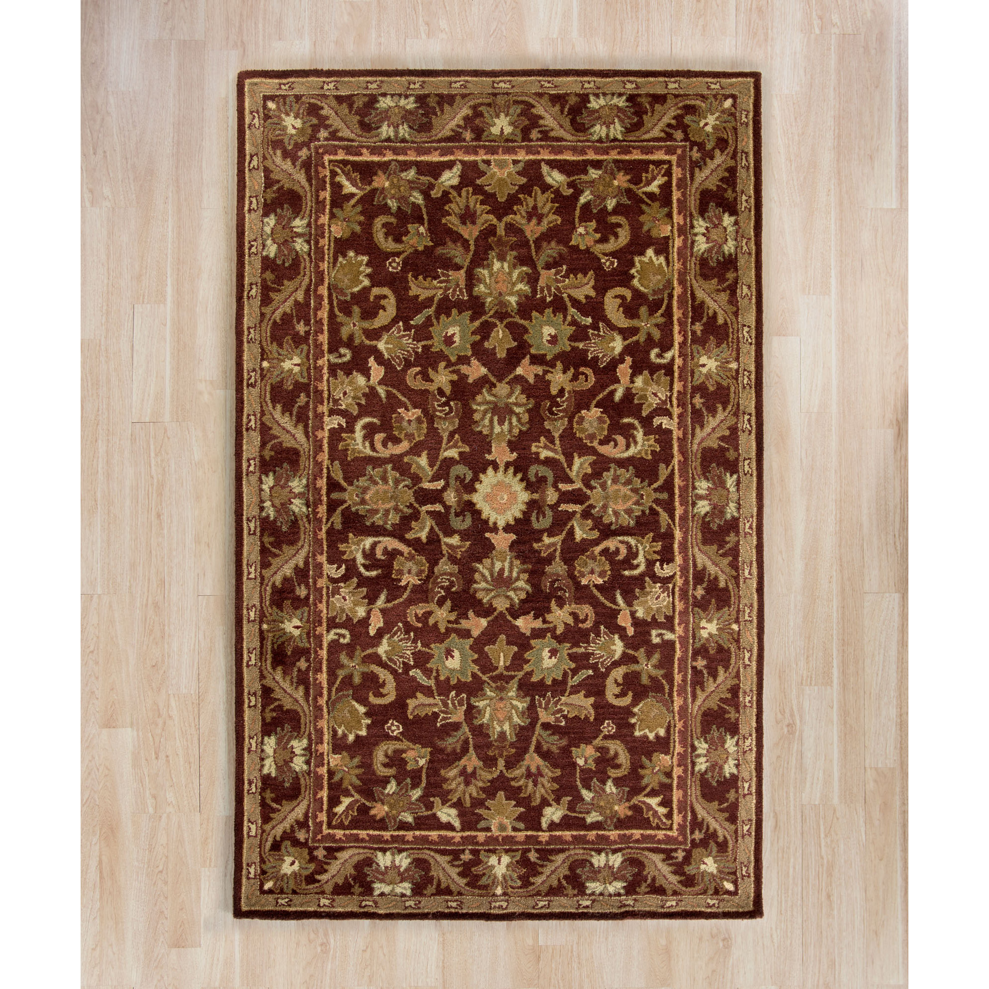 Charlton Home Wine & Gold Area Rug & Reviews Wayfair