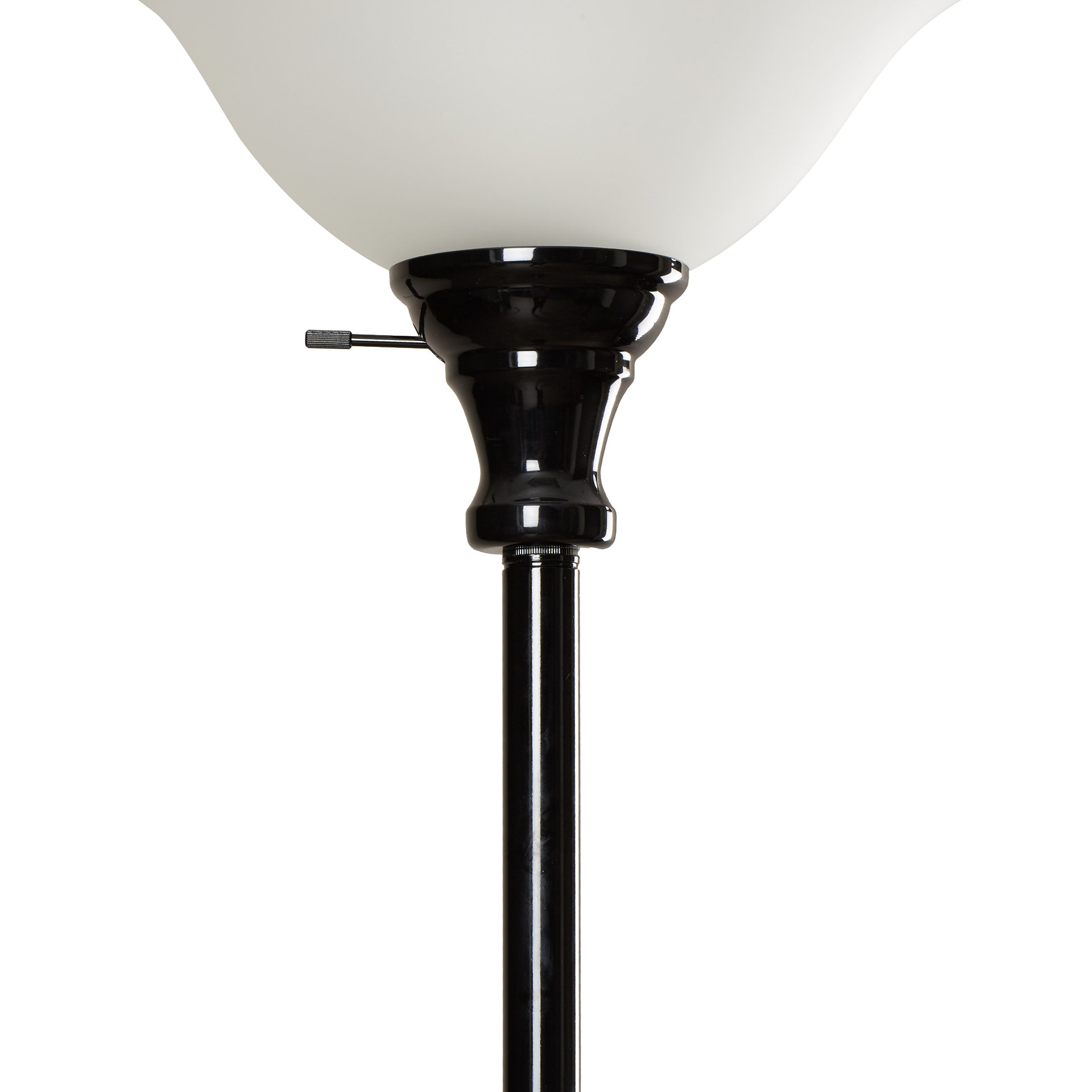 Charlton Home Elyse 70" Metal Torchiere Floor Lamp with Glass Shade