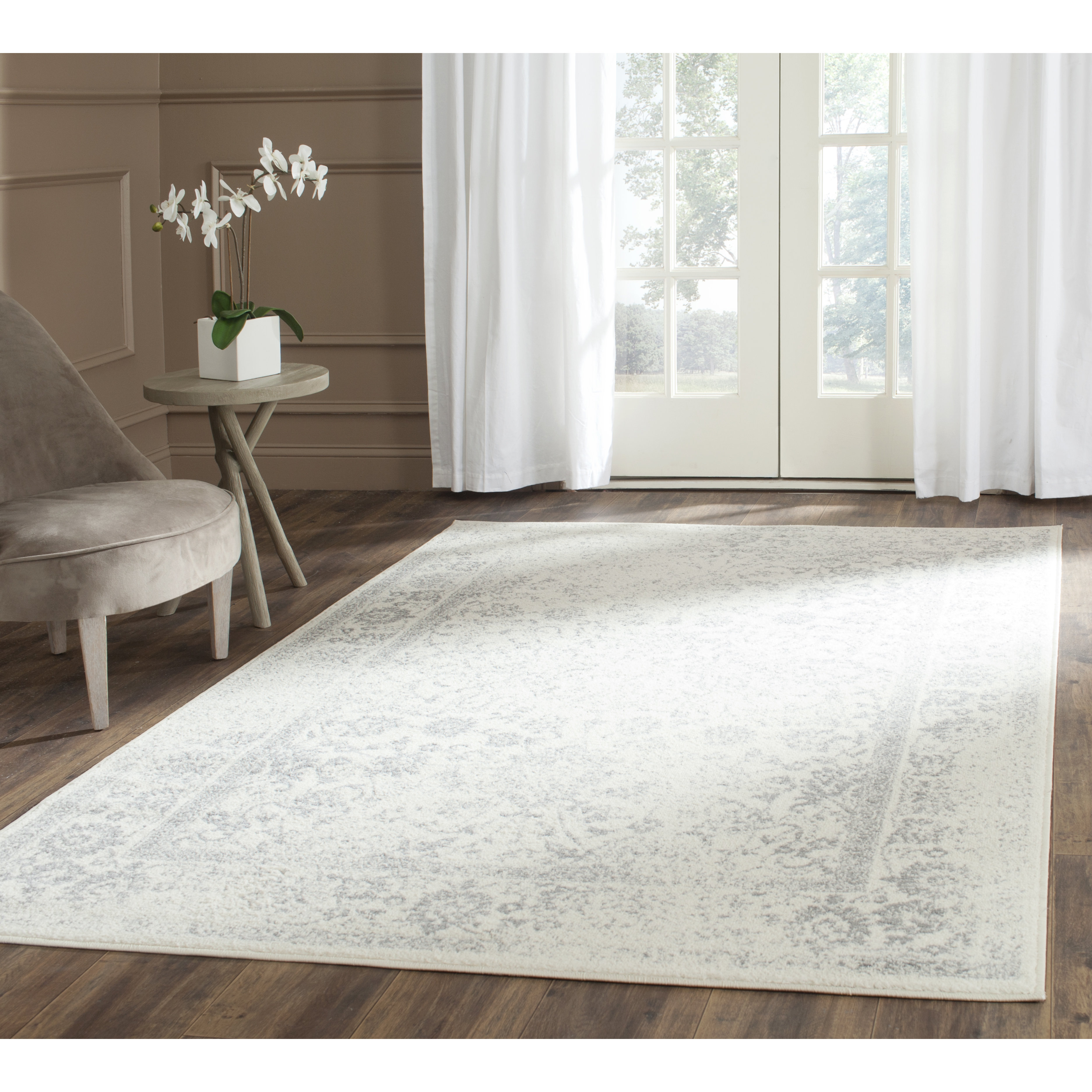 Charlton Home Reynolds Ivory/Silver Area Rug & Reviews Wayfair