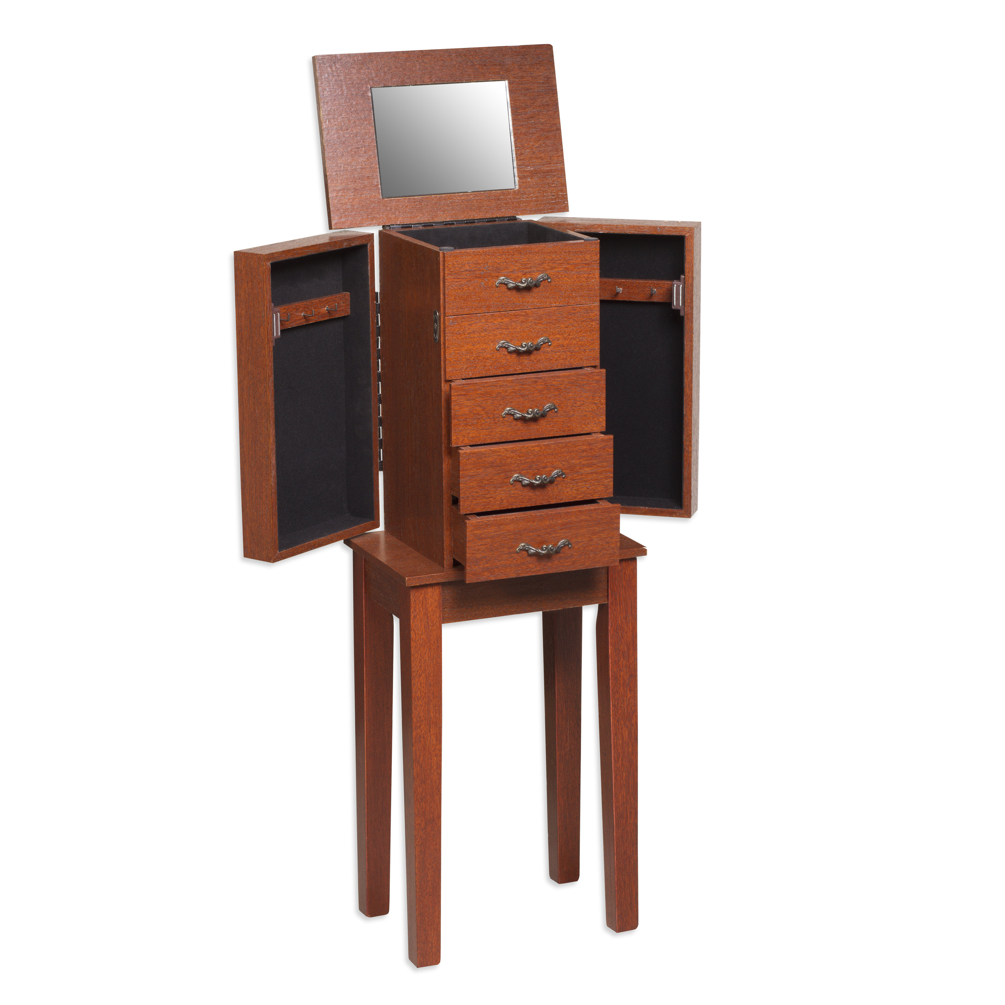 Charlton Home Fairford Jewelry Armoire with Mirror Wayfair