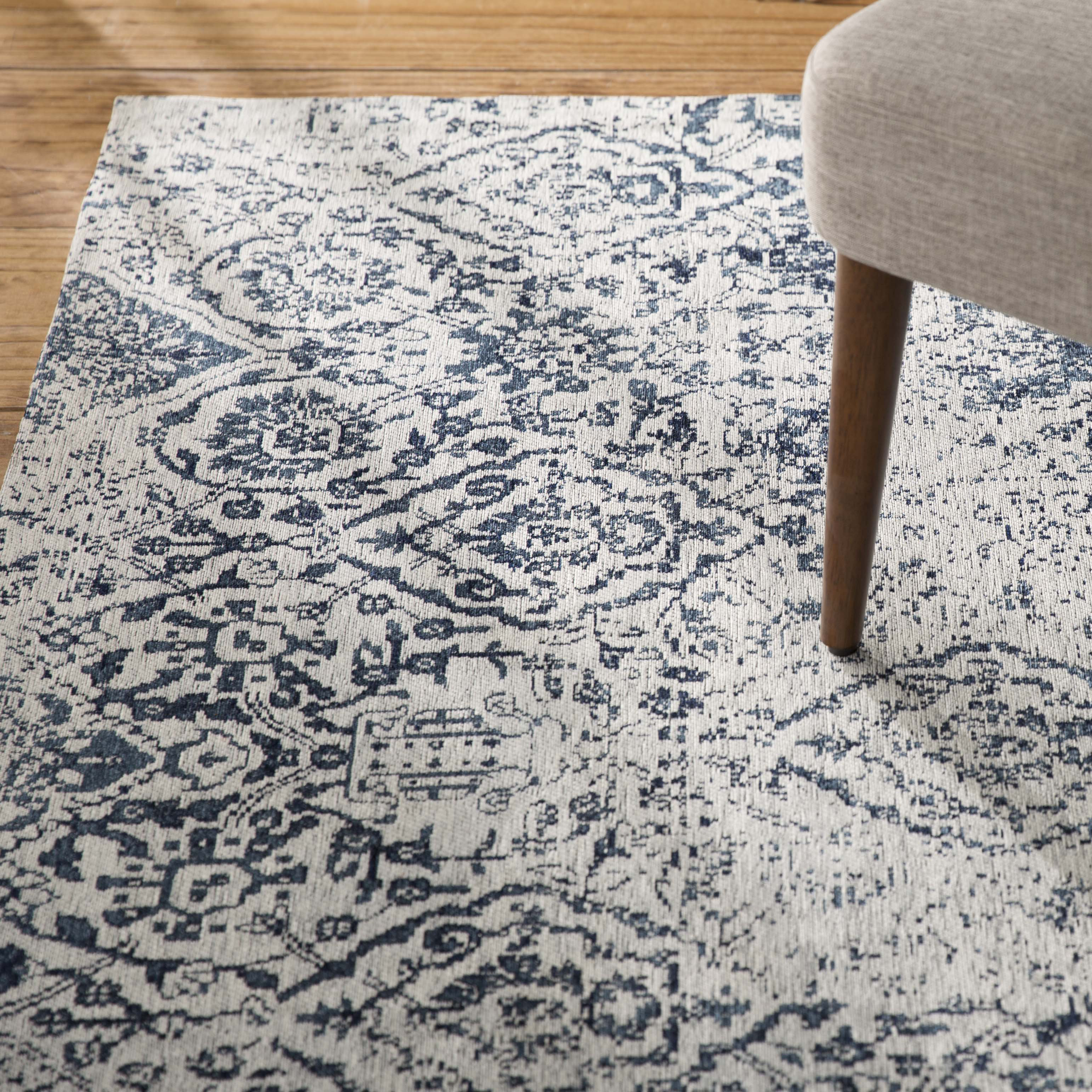 Charlton Home Portleven Ivory/Navy Area Rug | Wayfair