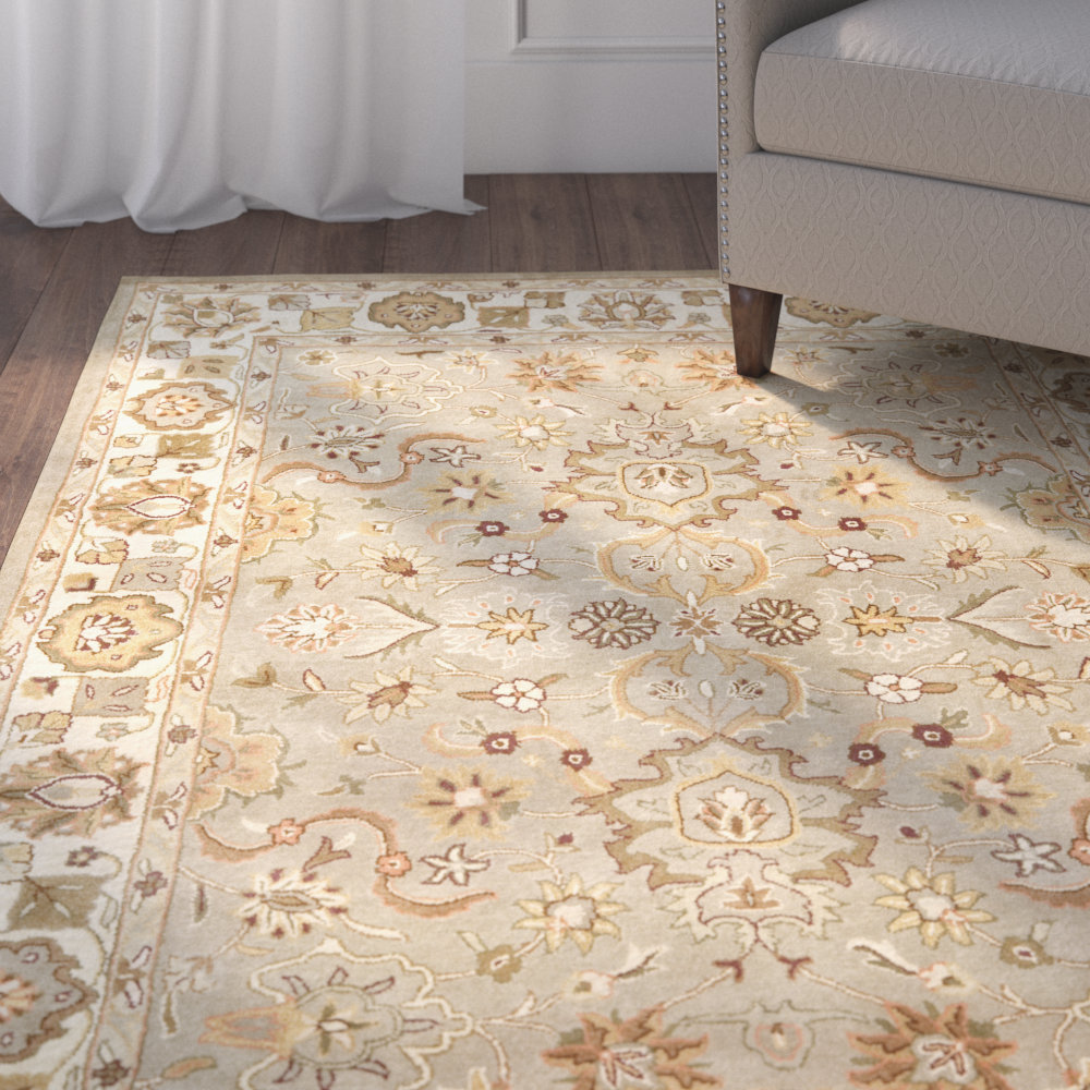 Charlton Home Cranmore Light Green & Beige Area Rug & Reviews Wayfair