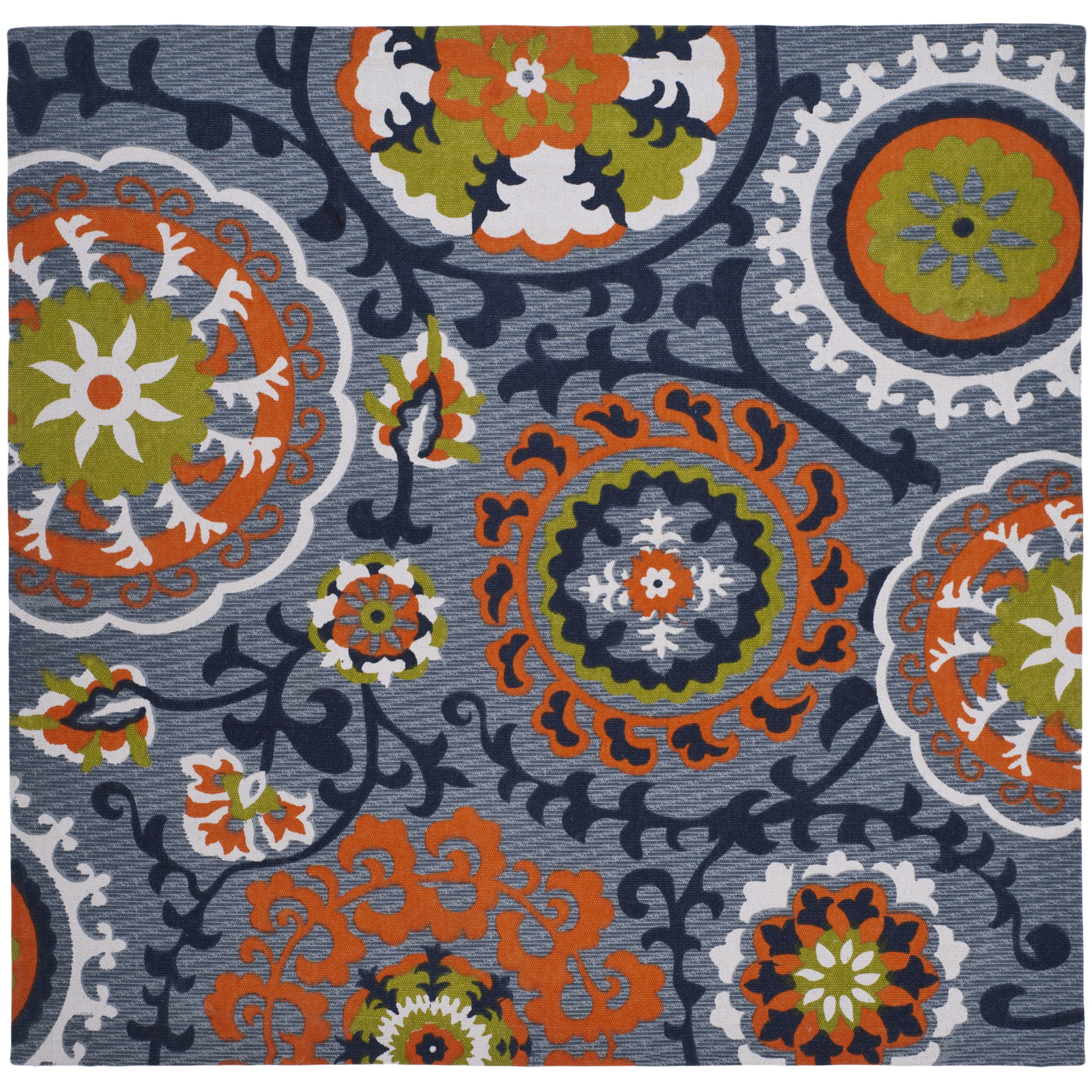 Varick Gallery Columbus Circle HandLoomed Blue/Orange Area Rug