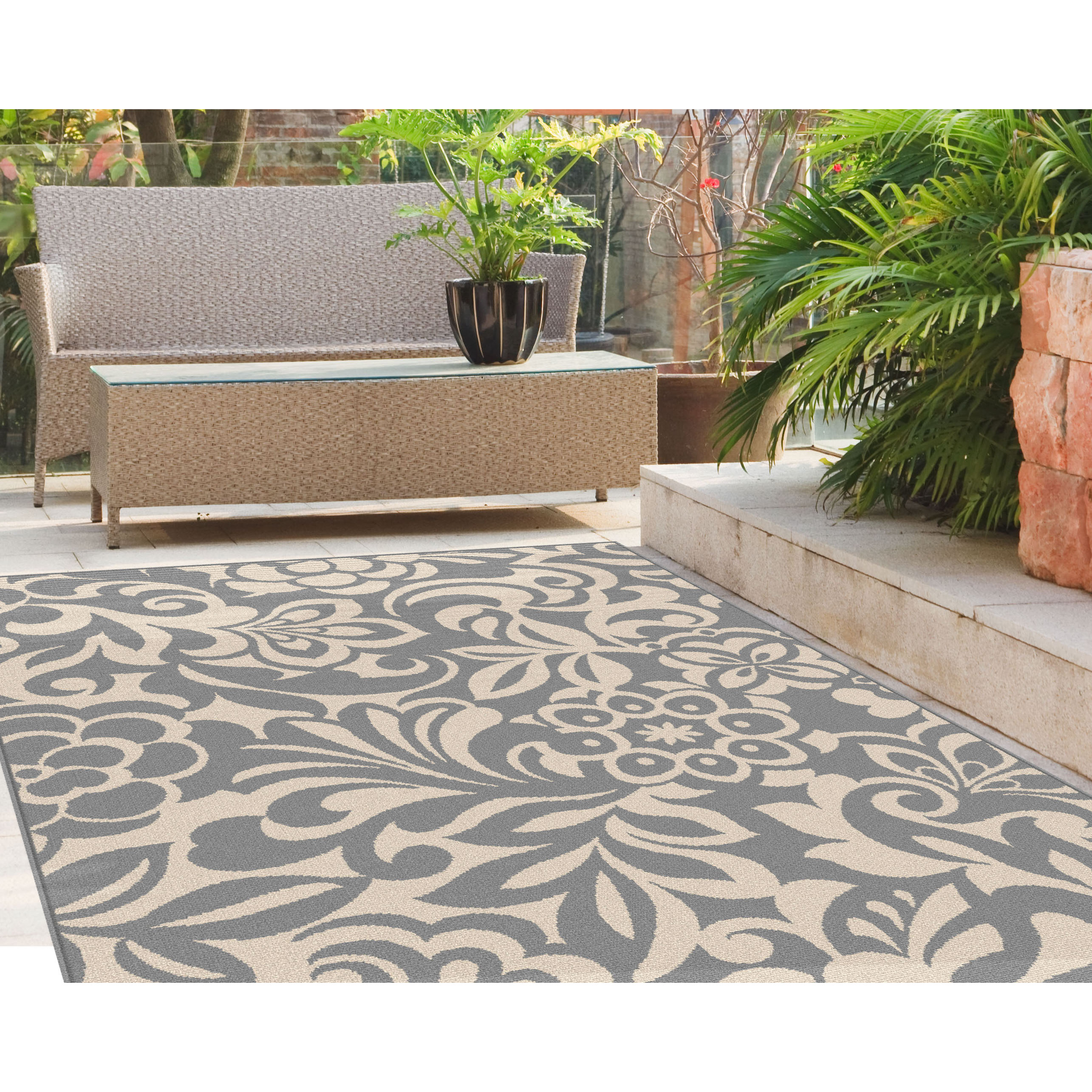 Varick Gallery Gorton Gray Indoor/Outdoor Area Rug & Reviews Wayfair