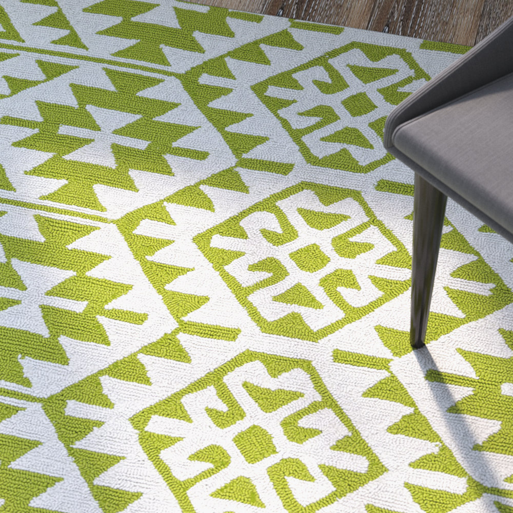 Varick Gallery Lime Green/Ivory Indoor/Outdoor Area Rug Wayfair