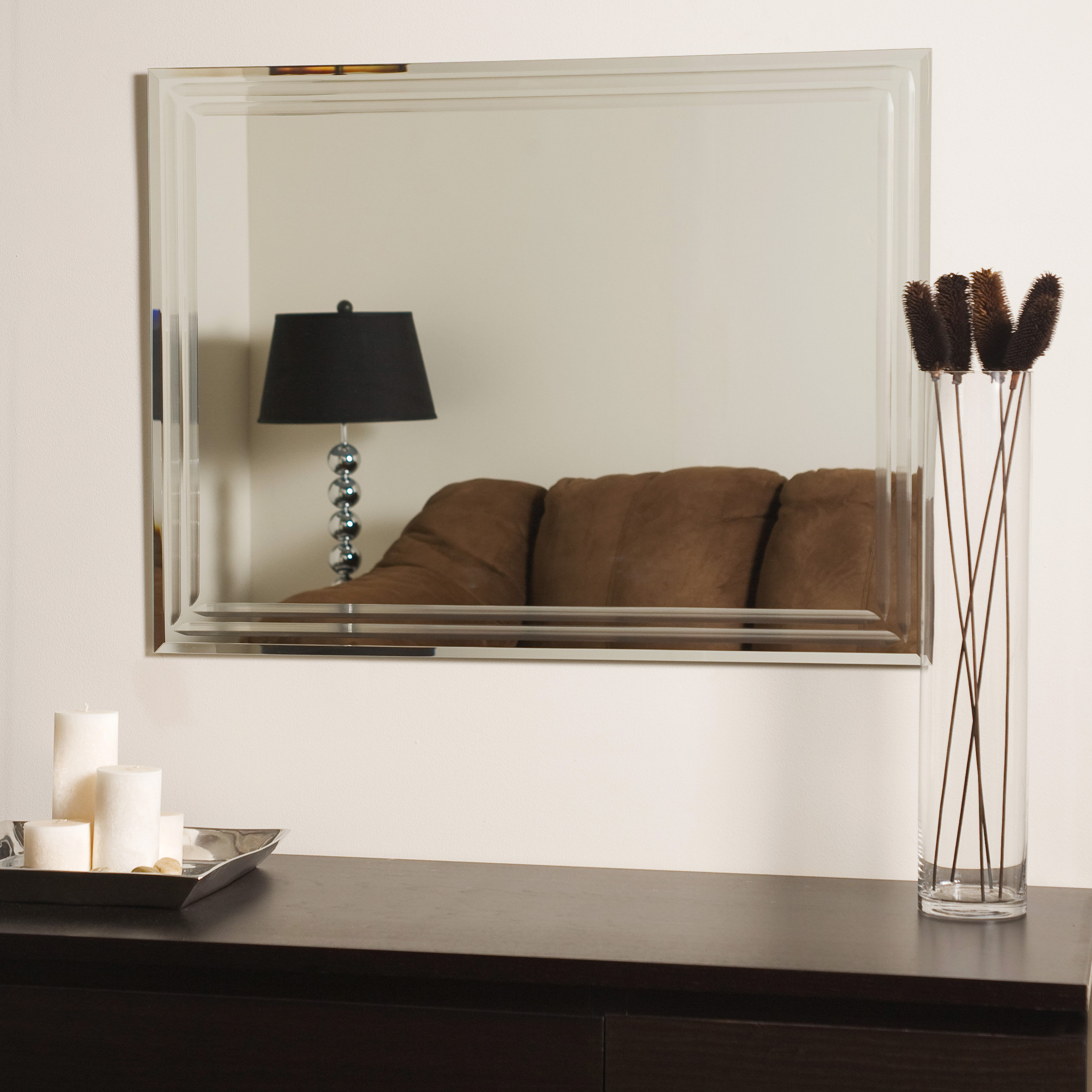 Brayden Studio Frameless Tri Bevel Wall Mirror & Reviews Wayfair