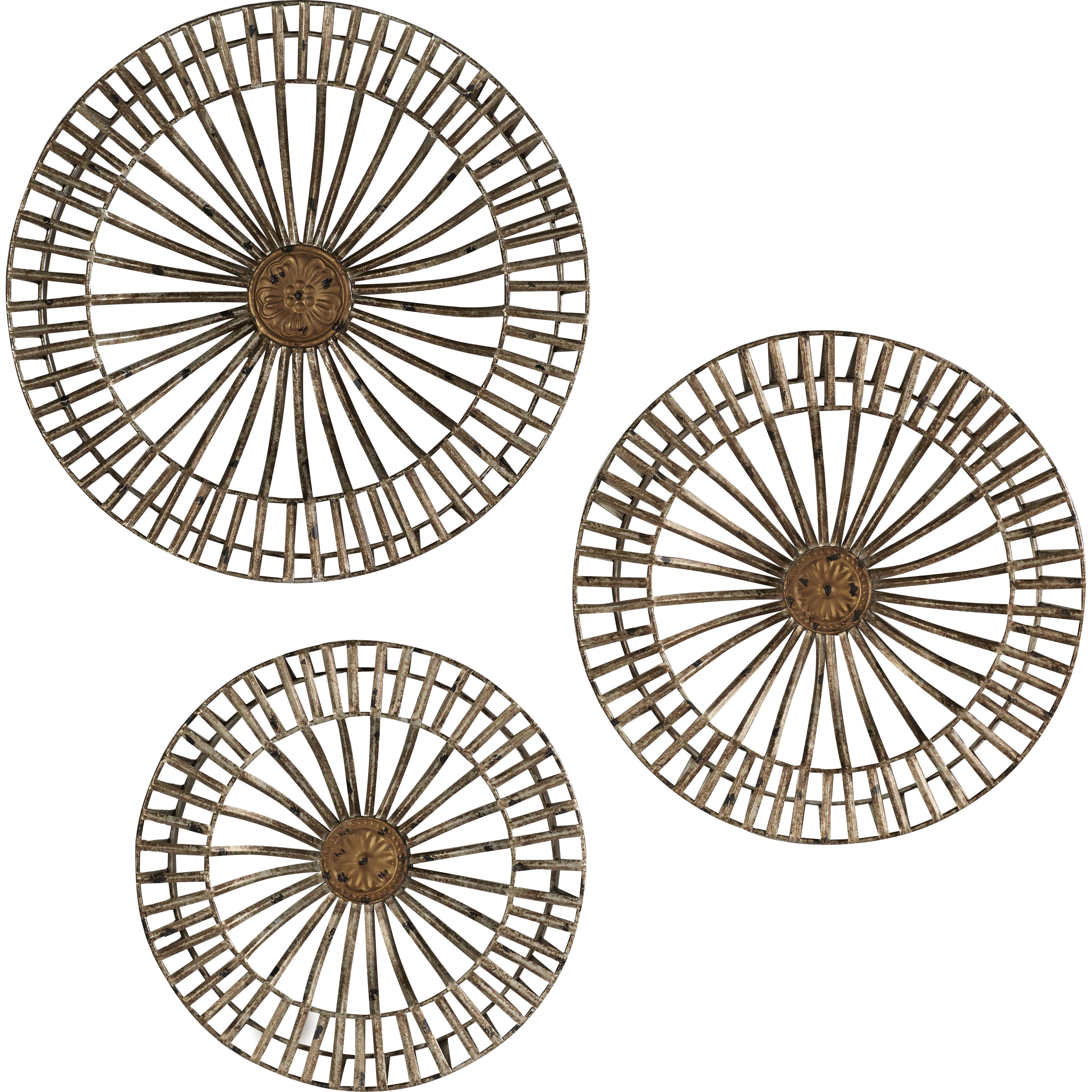 Brayden Studio 3 Piece Metal Disc Wall Decor Set & Reviews | Wayfair